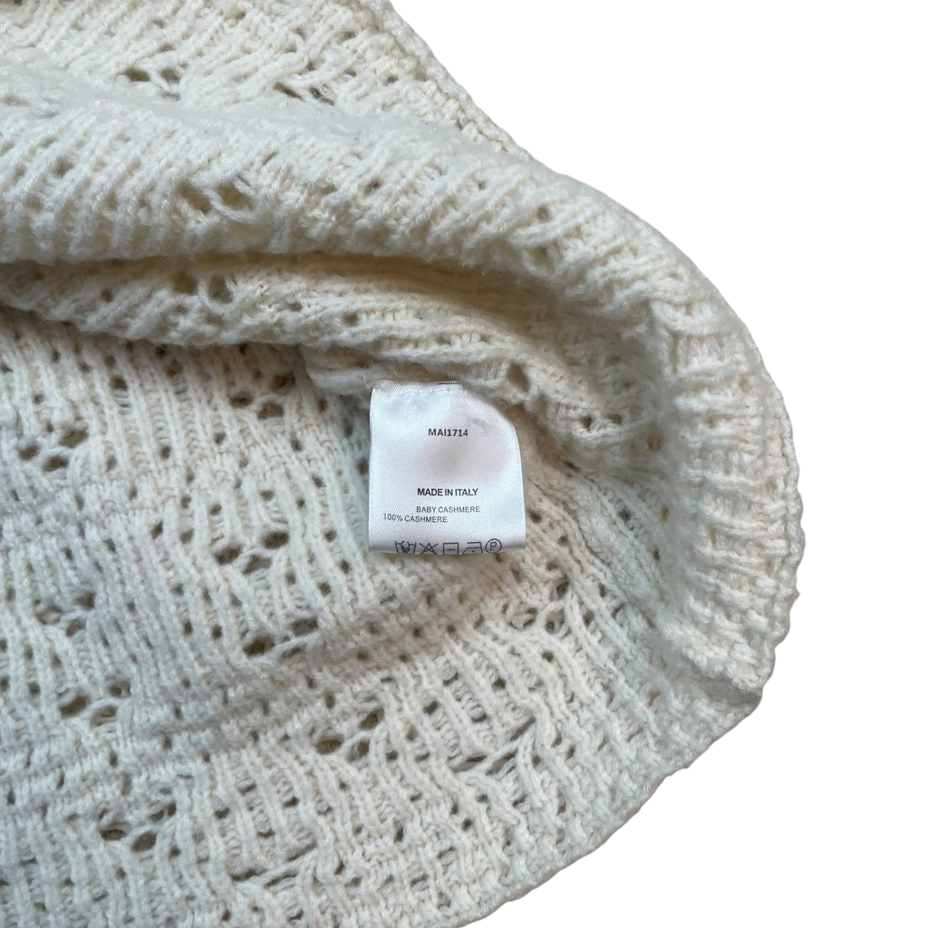 Loro Piana Pointelle-Knit Cashmere Dress Cream (Fits S-M Womens)
