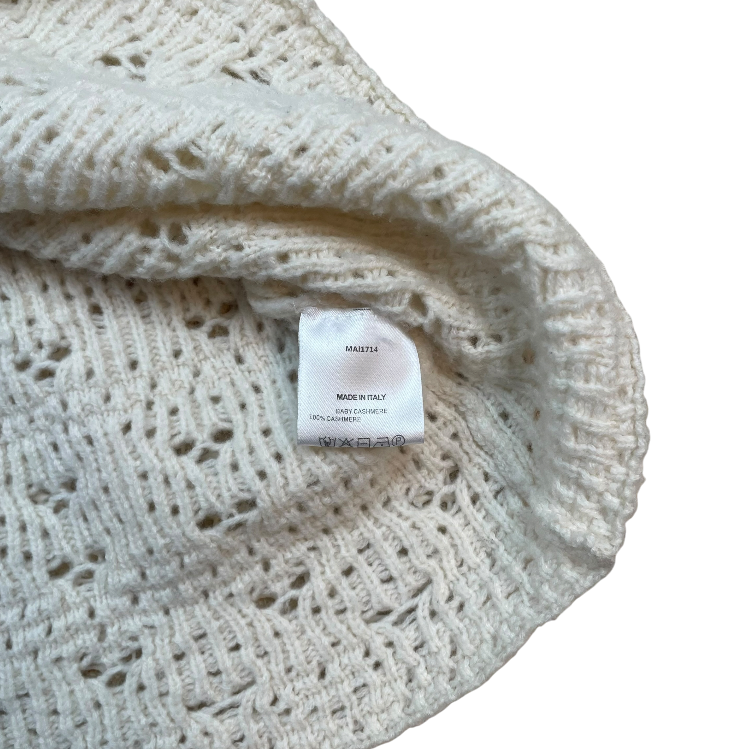Loro Piana Pointelle-Knit Cashmere Dress Cream (Fits S-M Womens)