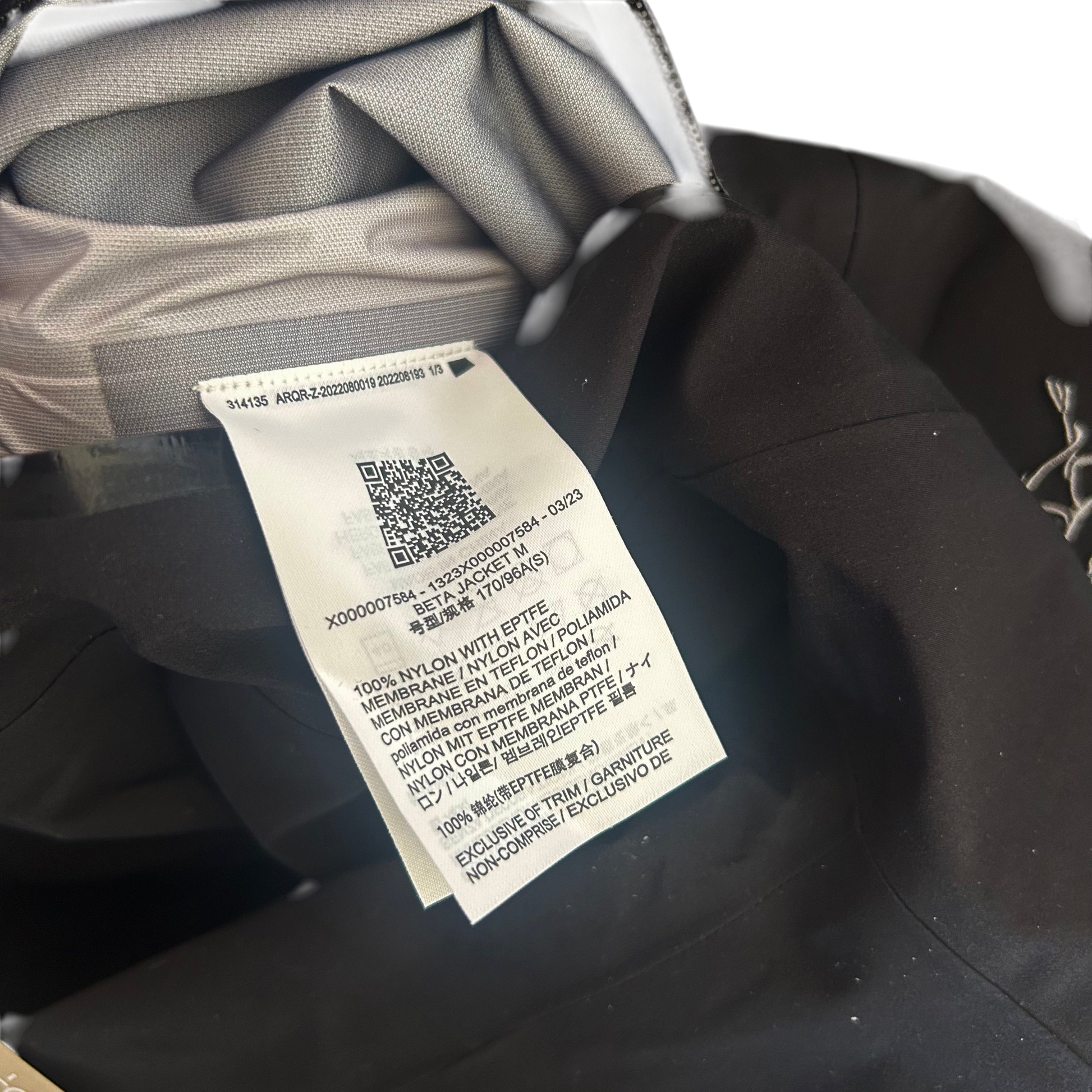 Arc'teryx Beta Goretex Jacket Black (Fits S/M)