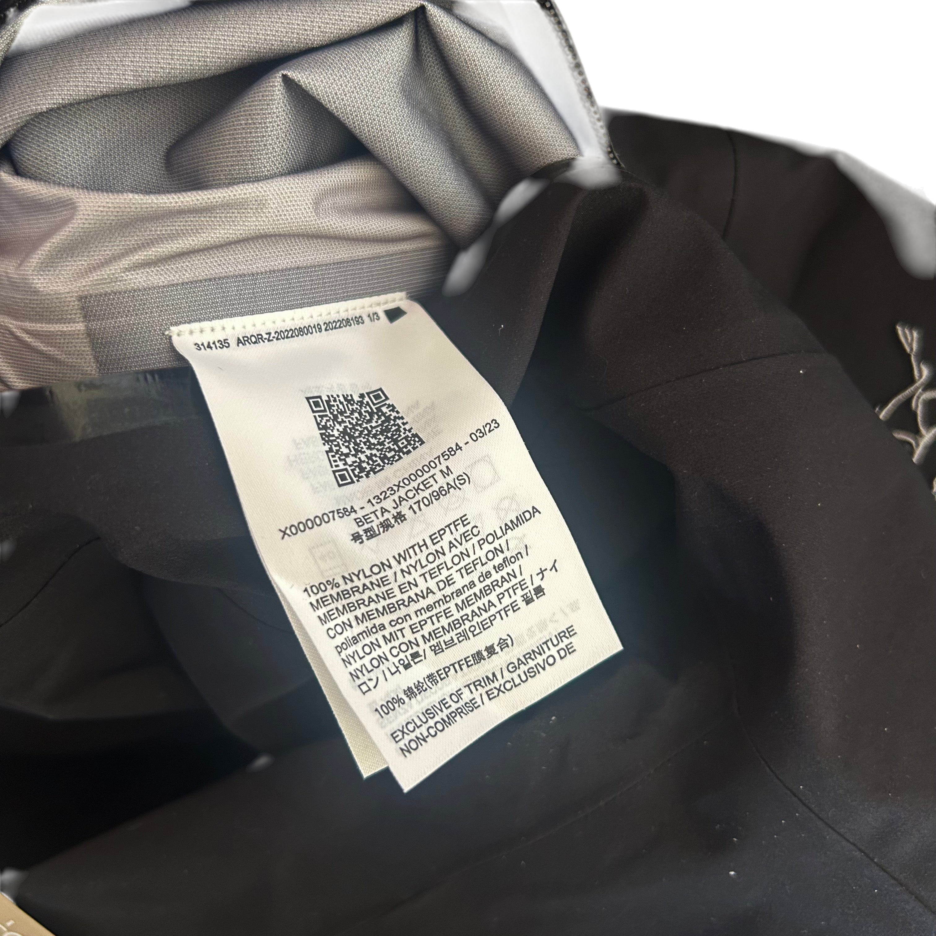 Arc'teryx Beta Goretex Jacket Black (Fits S/M)
