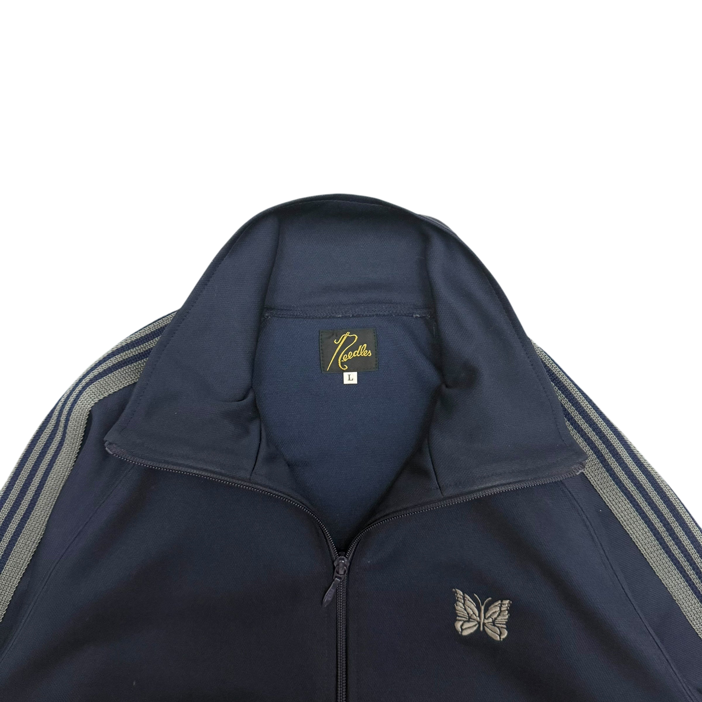 Needles Poly Smooth Track Jacket Navy / Grey (Size L)