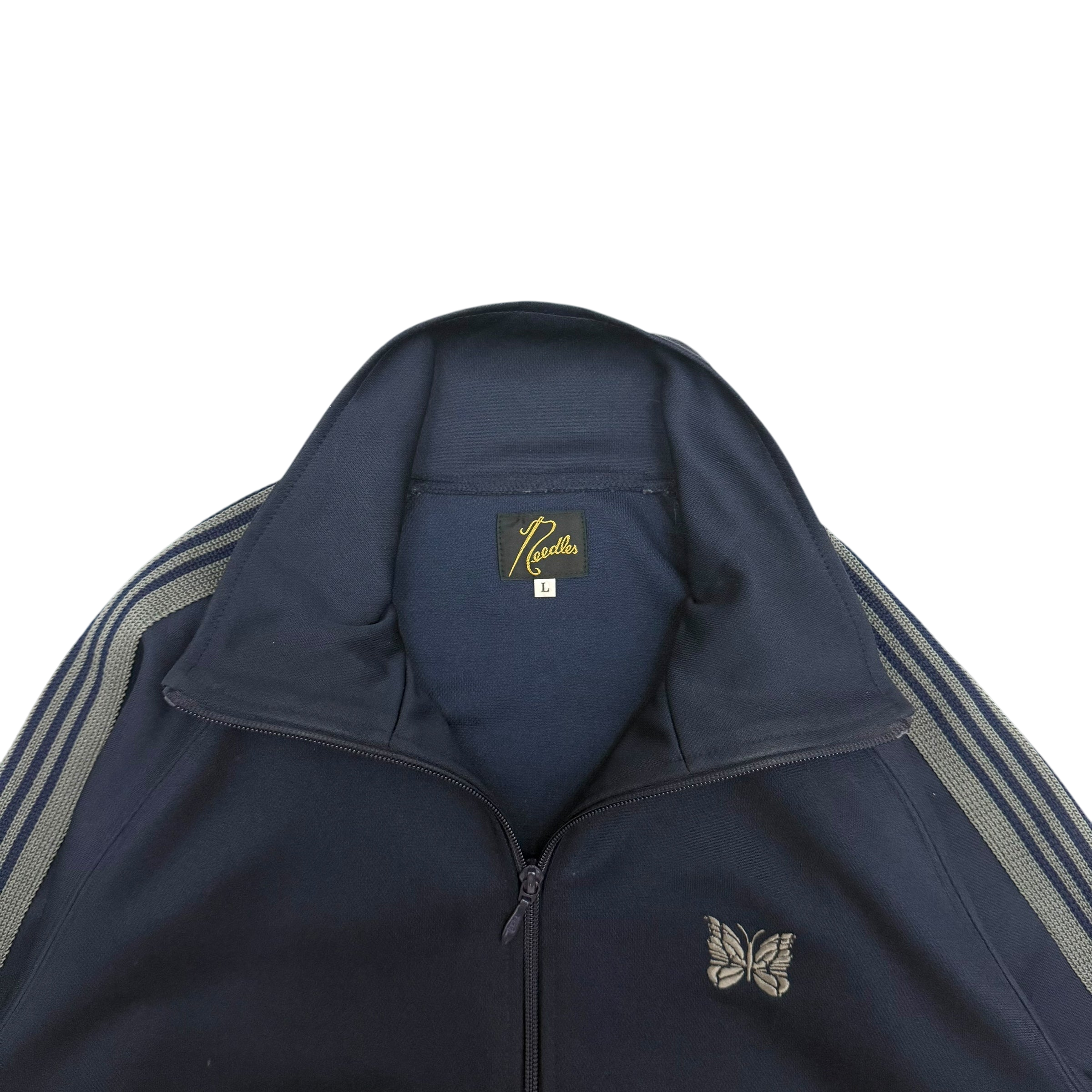 Needles Poly Smooth Track Jacket Navy / Grey (Size L)