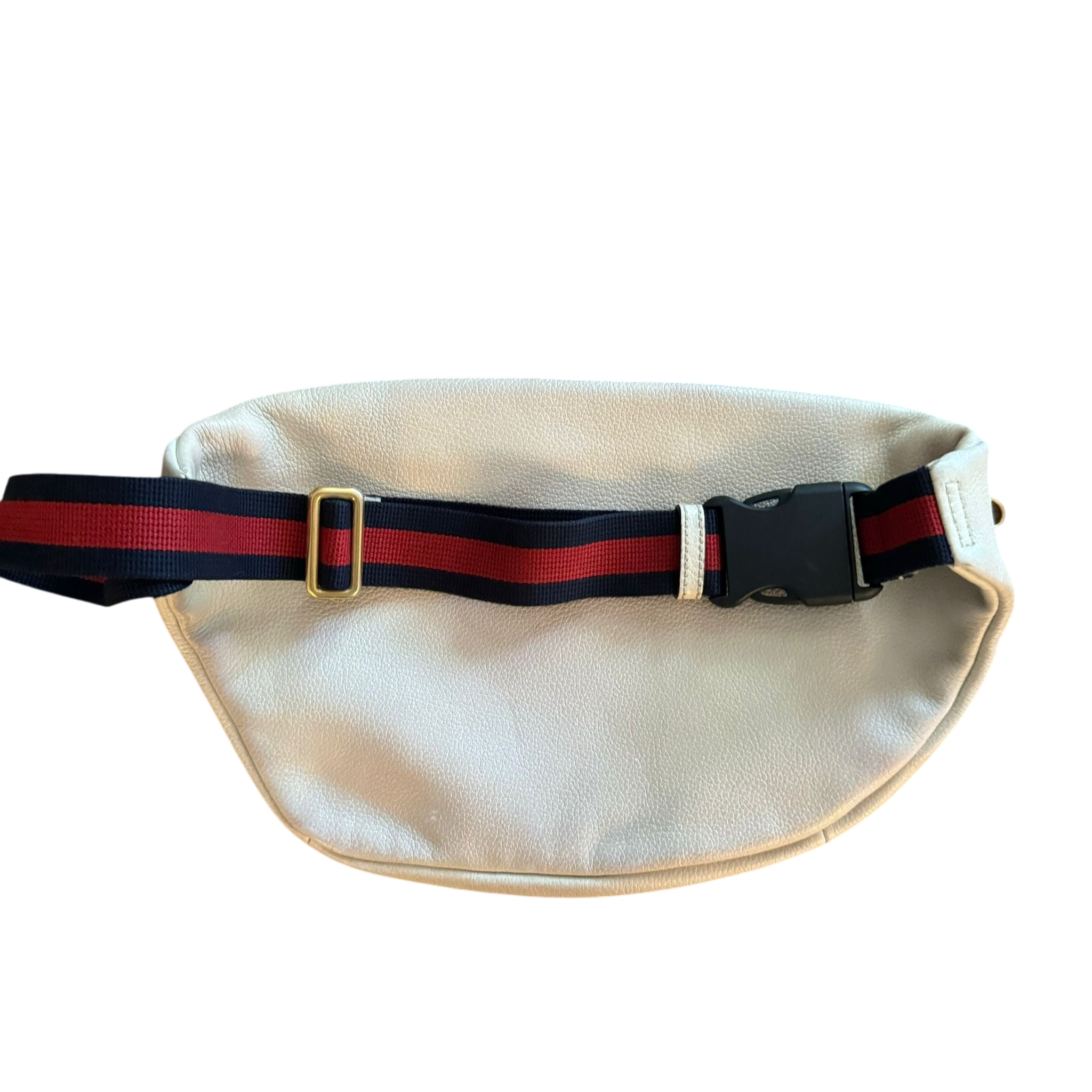 Gucci Logo Print Grained Calfskin Waist Bag