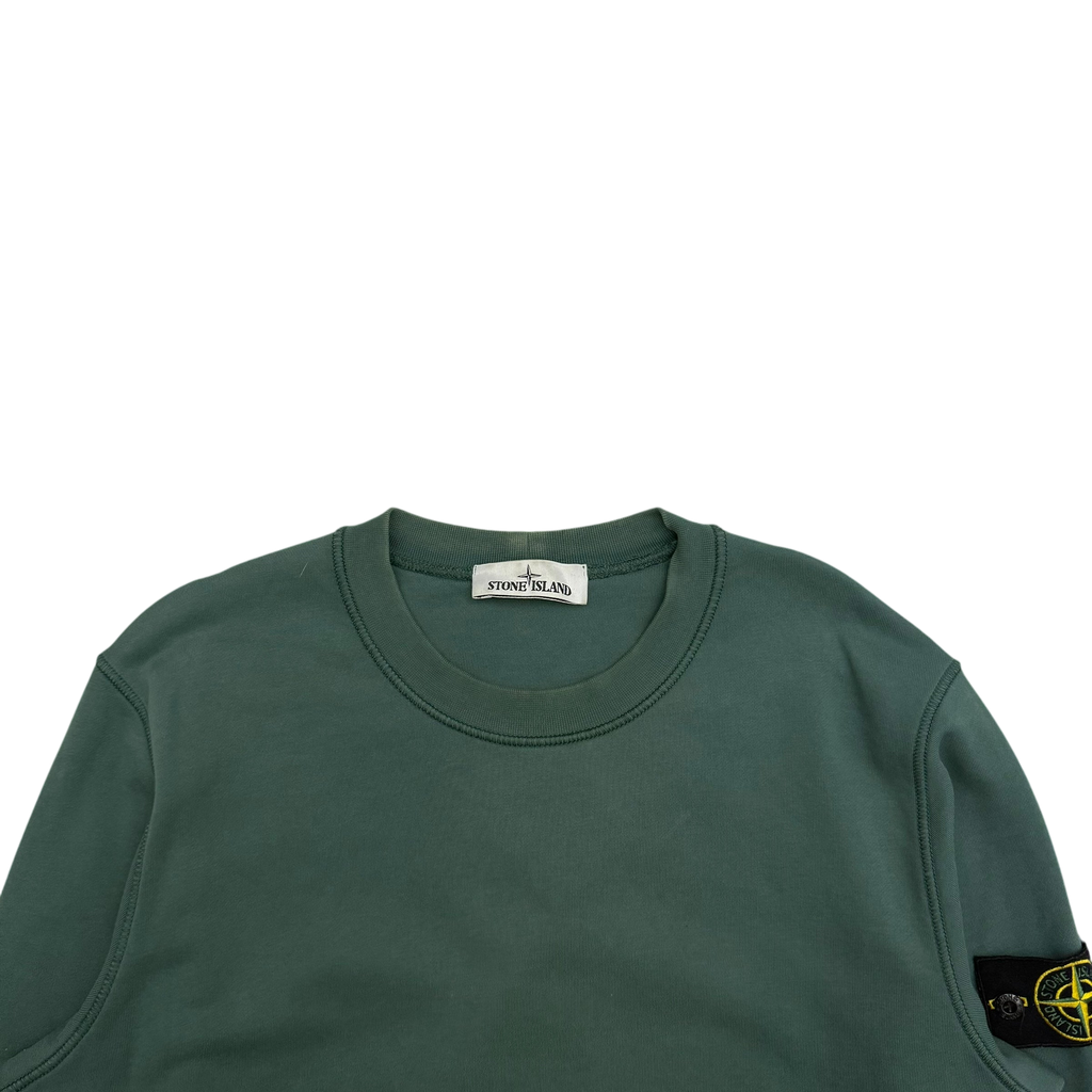 Stone Island Garment-Dyed Crewneck Sweatshirt ‘Petrol Green’ (Fits M-L)
