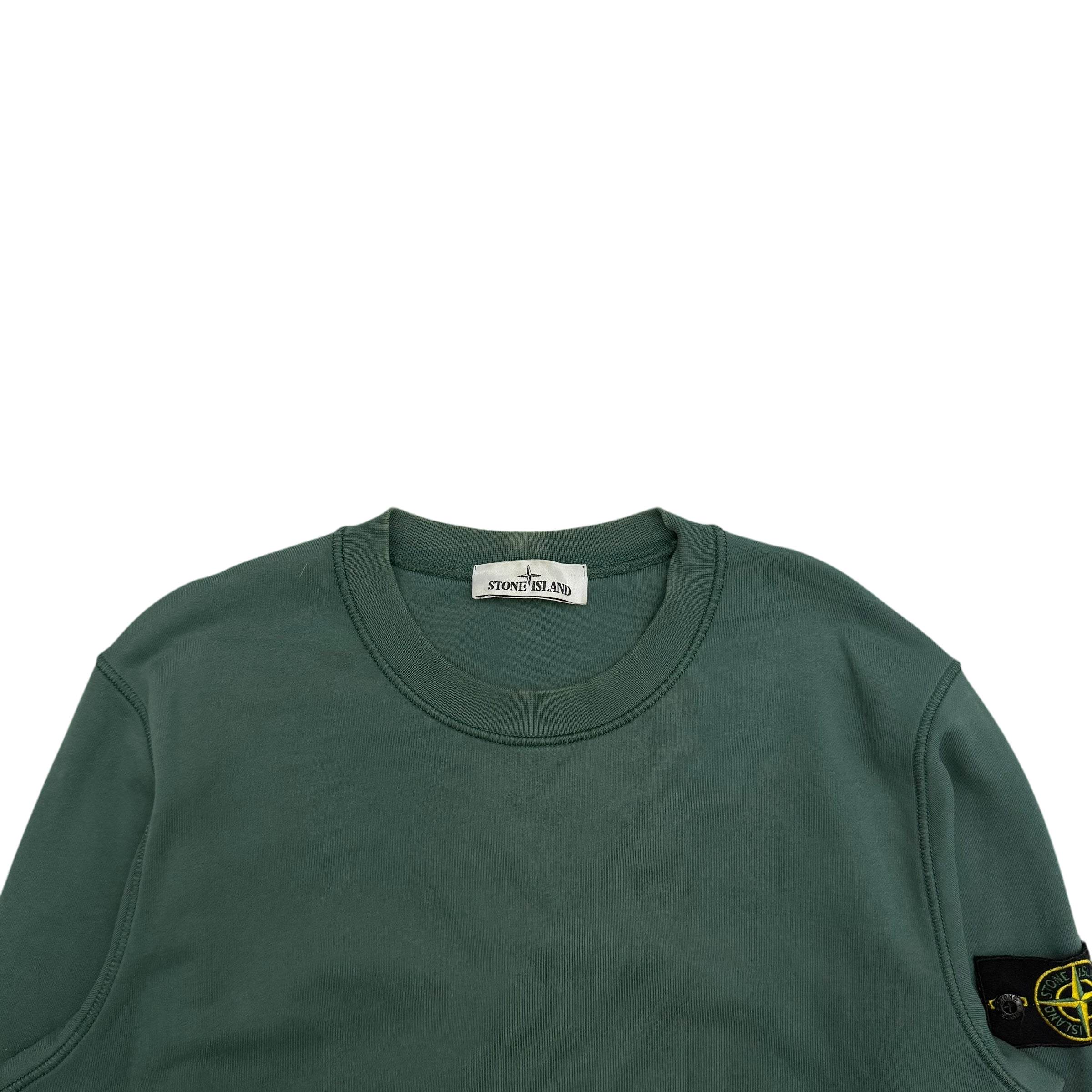 Stone Island Garment-Dyed Crewneck Sweatshirt ‘Petrol Green’ (Fits M-L)