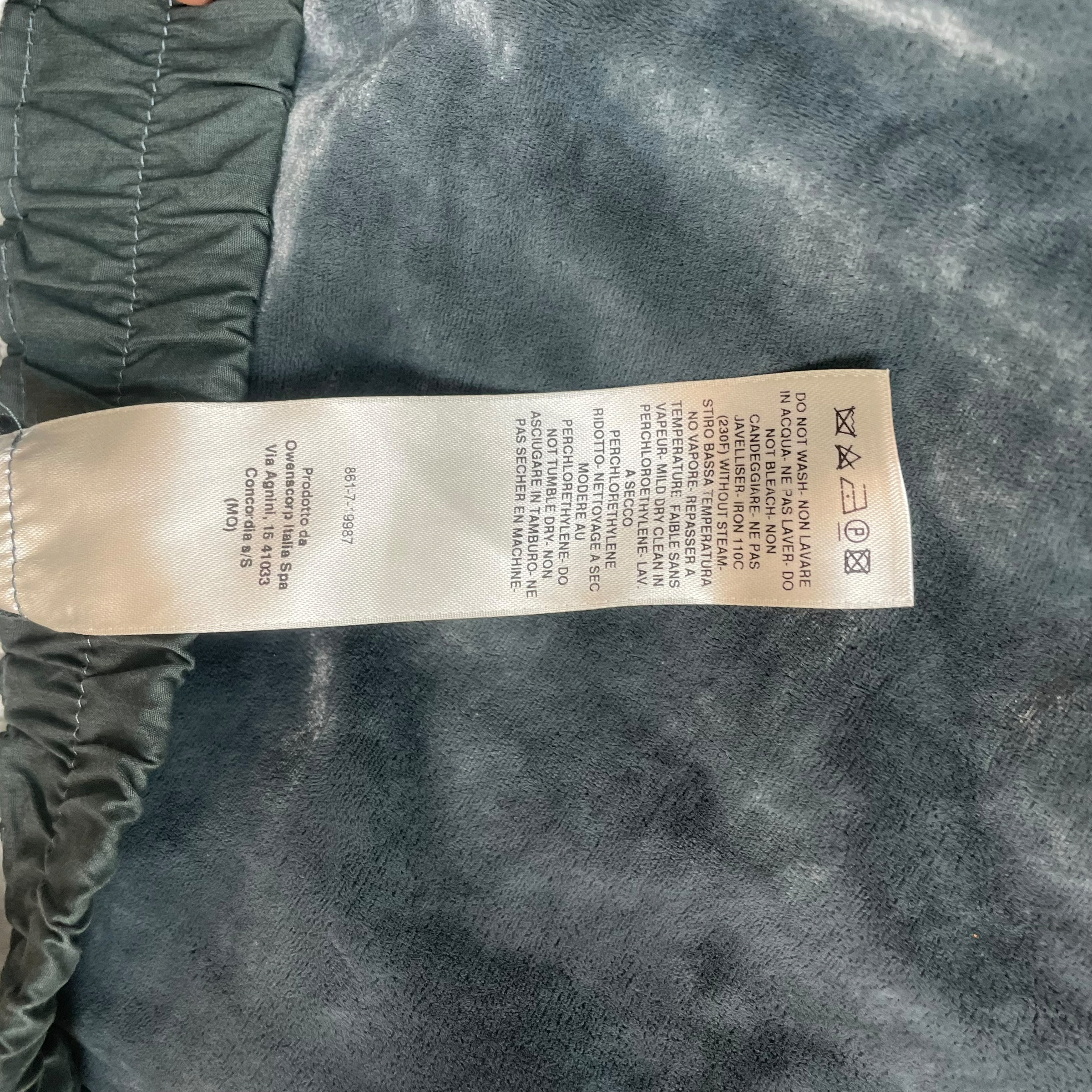 Rick Owens FW22 Strobe Velour Track Pants Teal (Size 52/XL)