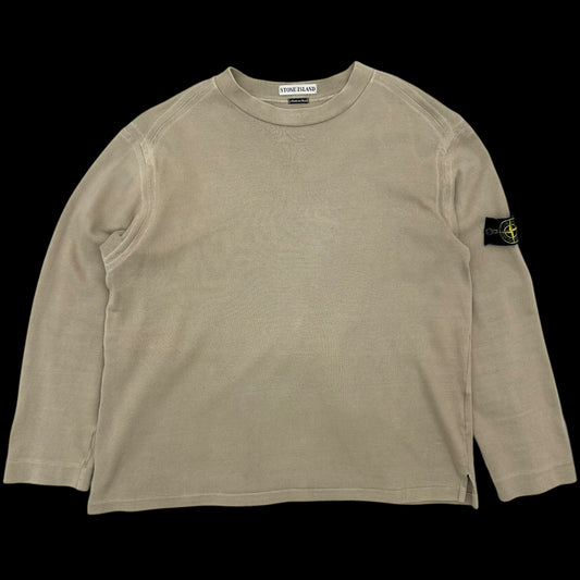 SS 2000 Vintage Stone Island Crewneck Knitted Sweater Beige (Size L)