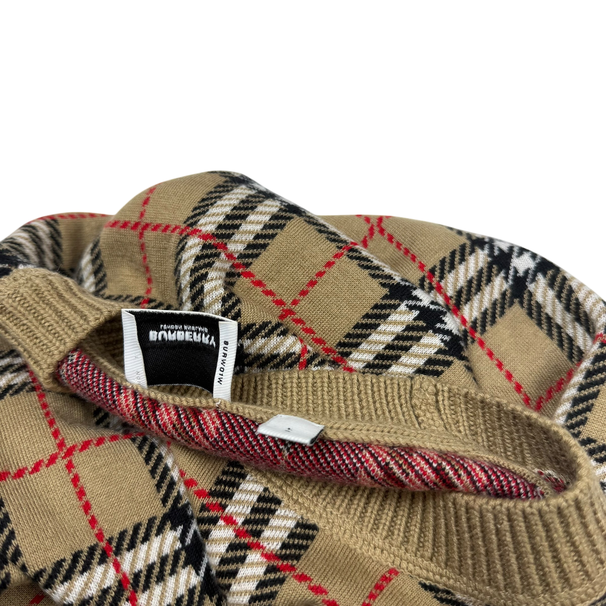 Burberry FW19 Nova Check Fletcher Sweatshirt Beige (Size L)