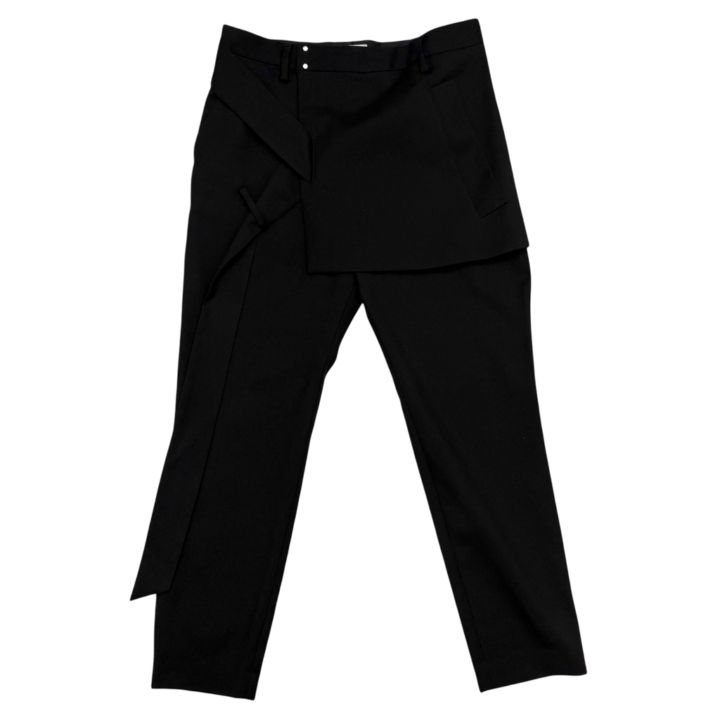 Sise Fold-Over Apron Wool Pants Black (Size 33”)