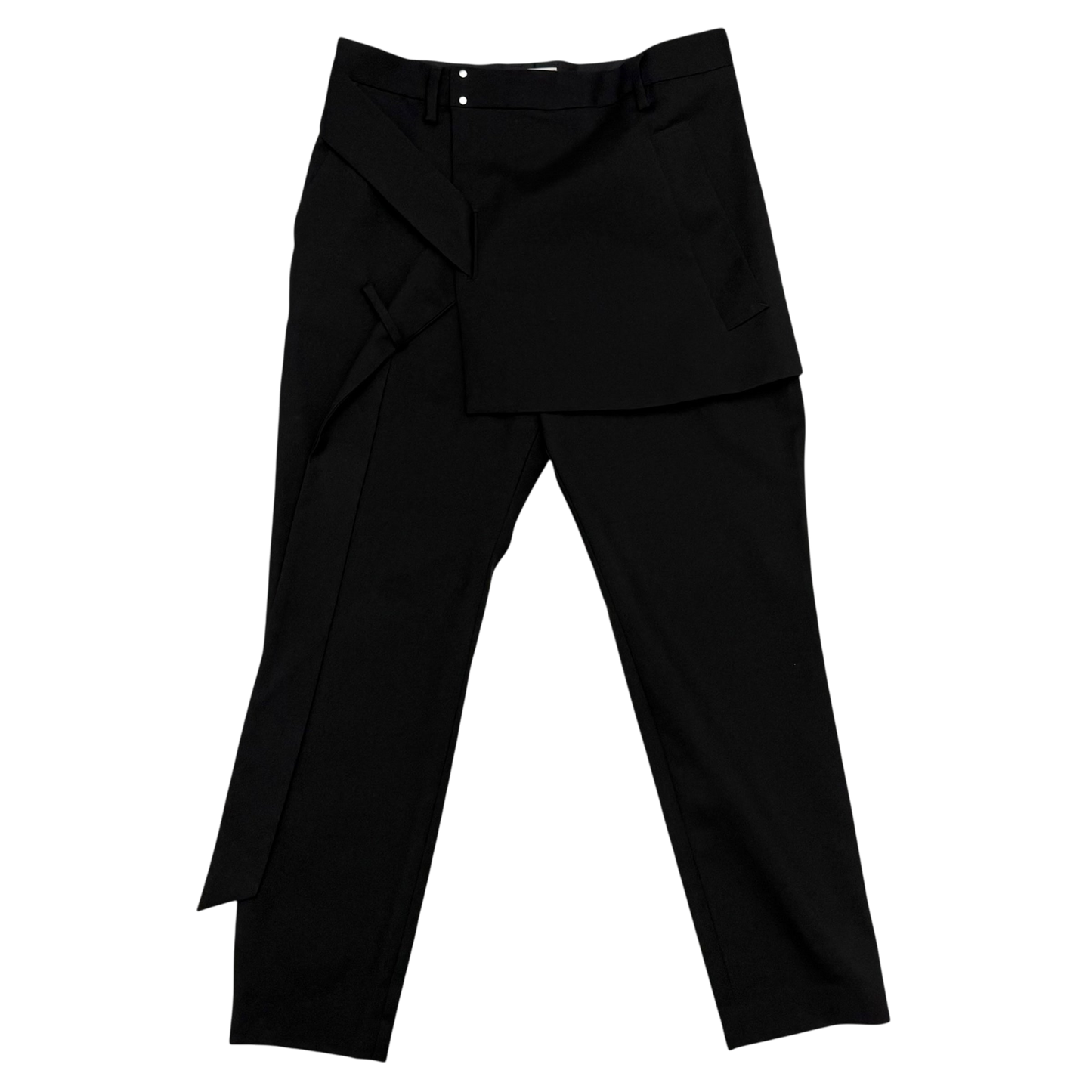 Sise Fold-Over Apron Wool Pants Black (Size 33”)
