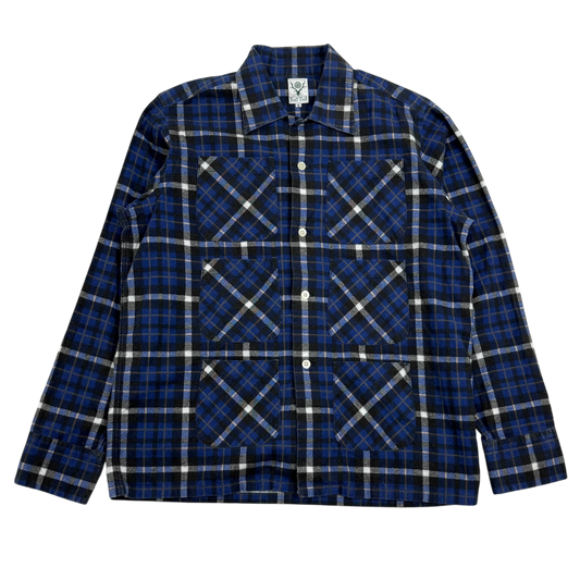 South2 West8 Flannel 6-Pocket Shirt Blue (Size S)