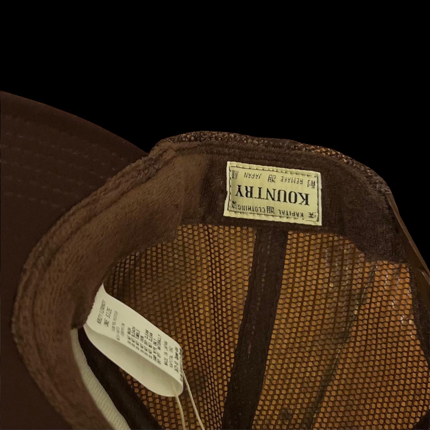 Kapital 'Century Denim' Trucker Cap Cream / Brown