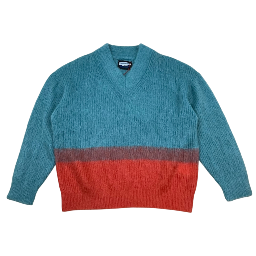 Maison Special Colour Block Knit Jumper Blue/Orange (Size 1)