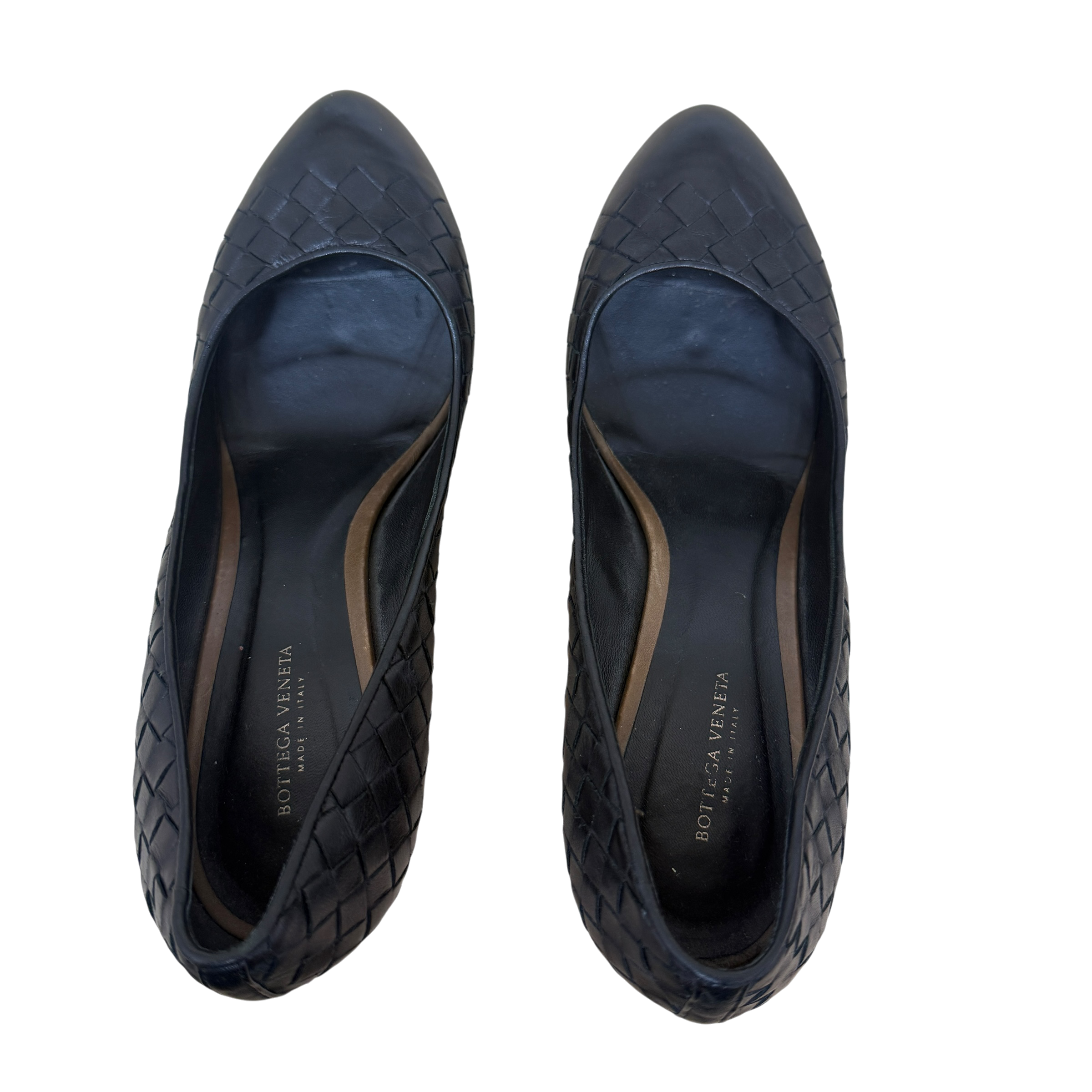 Bottega Veneta Woven Leather Heels Black (Size EU39)