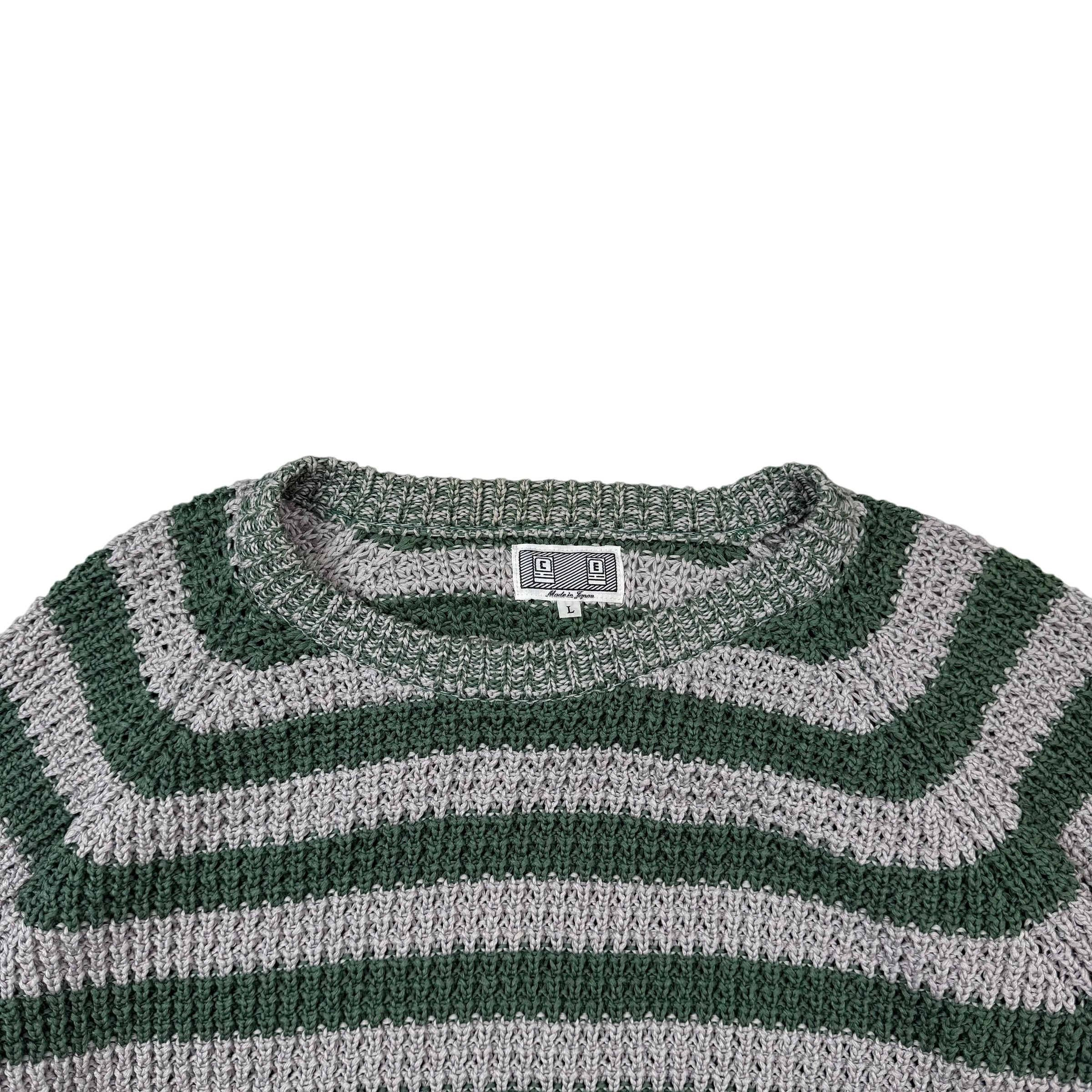 Cav Empt SS20 Stripe Loose Waffle Knit Sweatshirt