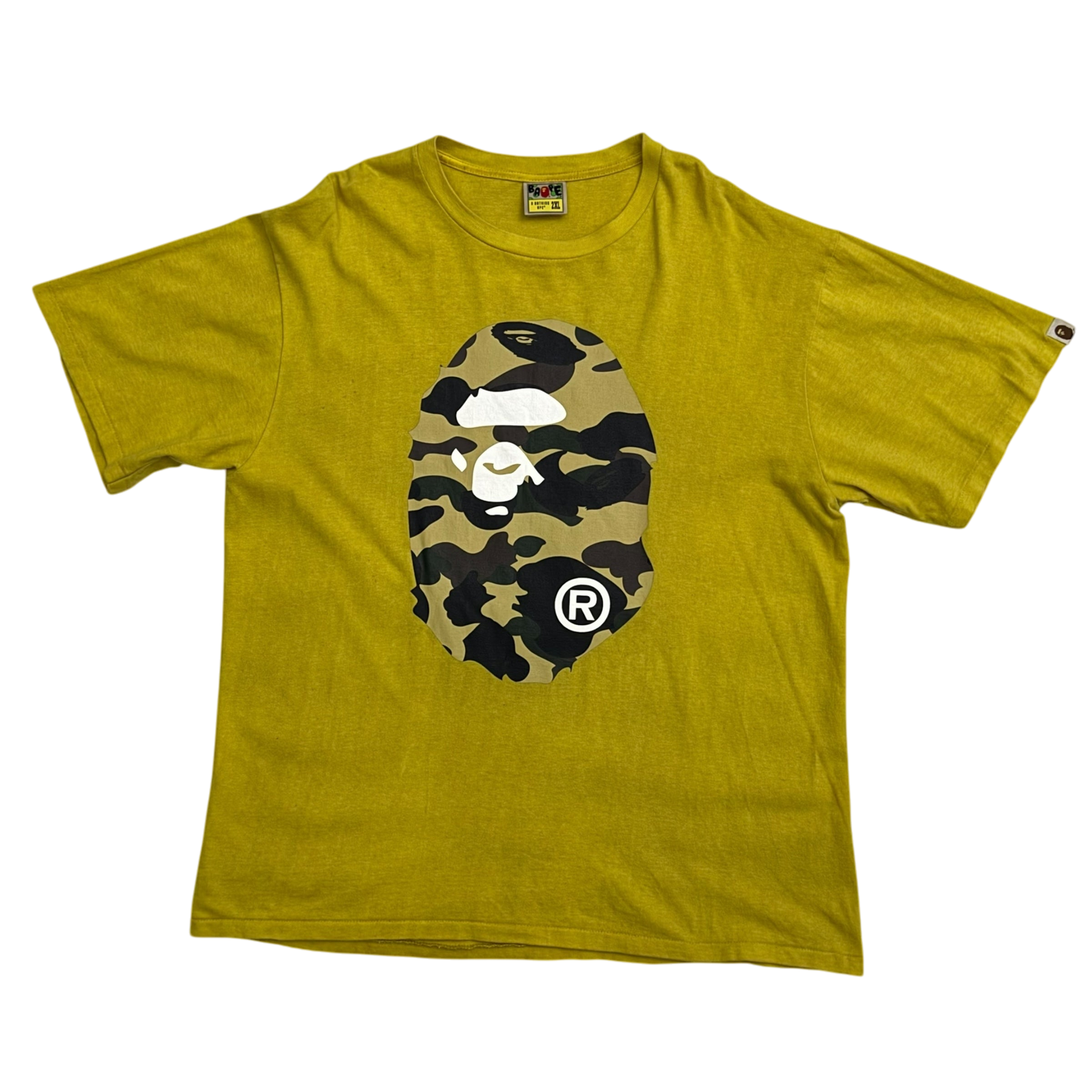 BAPE (A Bathing Ape) 1st Camo Big Ape Head T-Shirt Yellow (Fits XL-XXL)