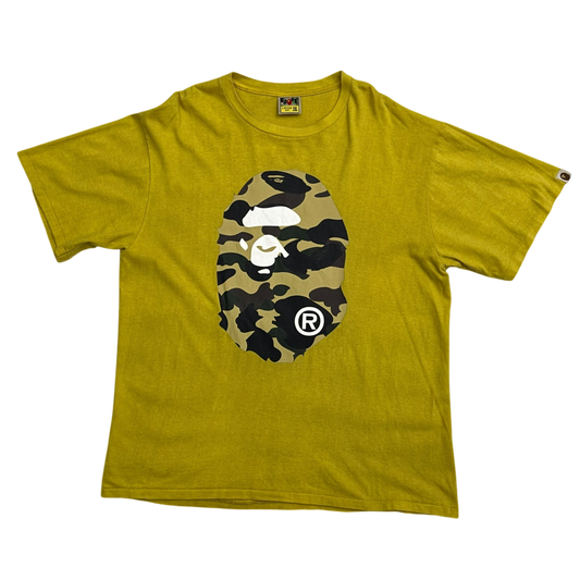 BAPE (A Bathing Ape) 1st Camo Big Ape Head T-Shirt Yellow (Fits XL-XXL)