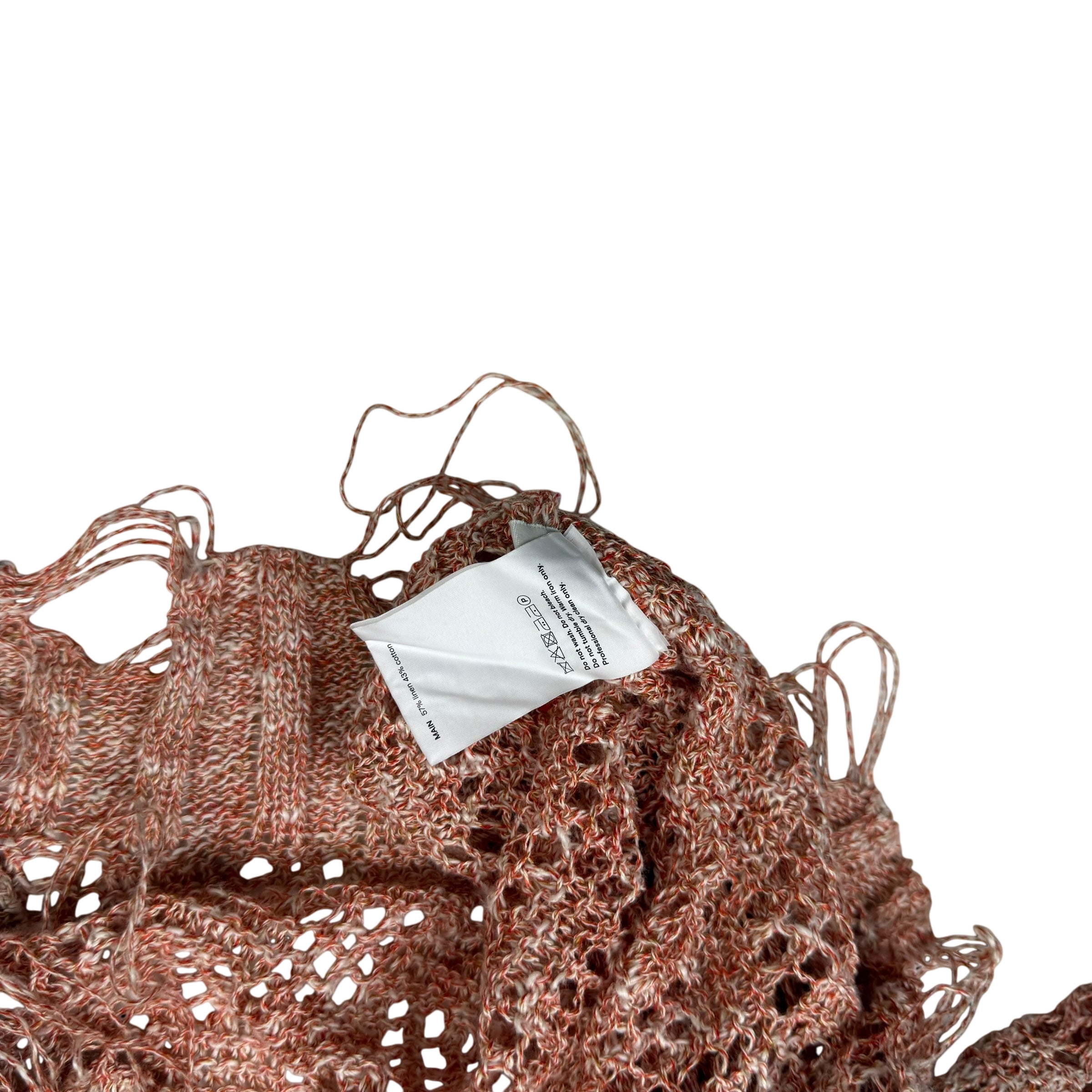 Song for the Mute 22.1 Avenue D’ivery Oversized Distressed Sweatshirt Orange / White (fits L-XL)