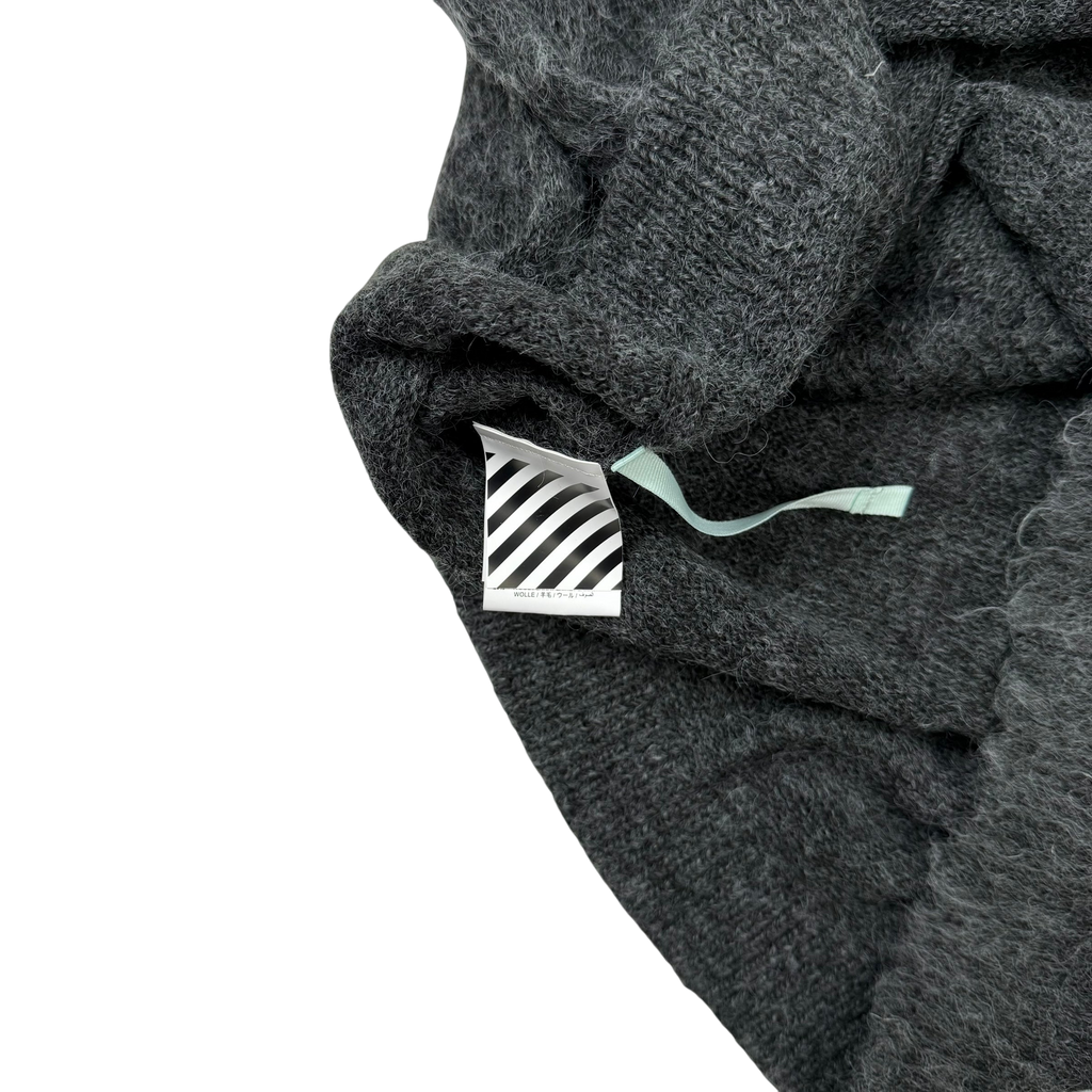 Off-White c/o Virgil Abloh Arrows-Intarsia Gradient Mohair Oversized Sweatshirt Grey (Fits Up To XL)