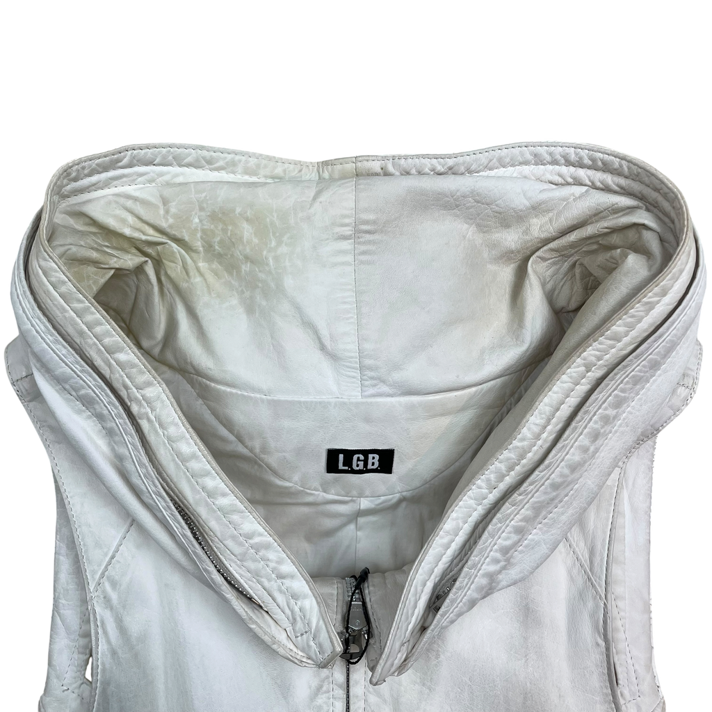 Le Grande Bleu (L.G.B.) Shark Bono12 Leather Vest Off-White (Size 2/M)