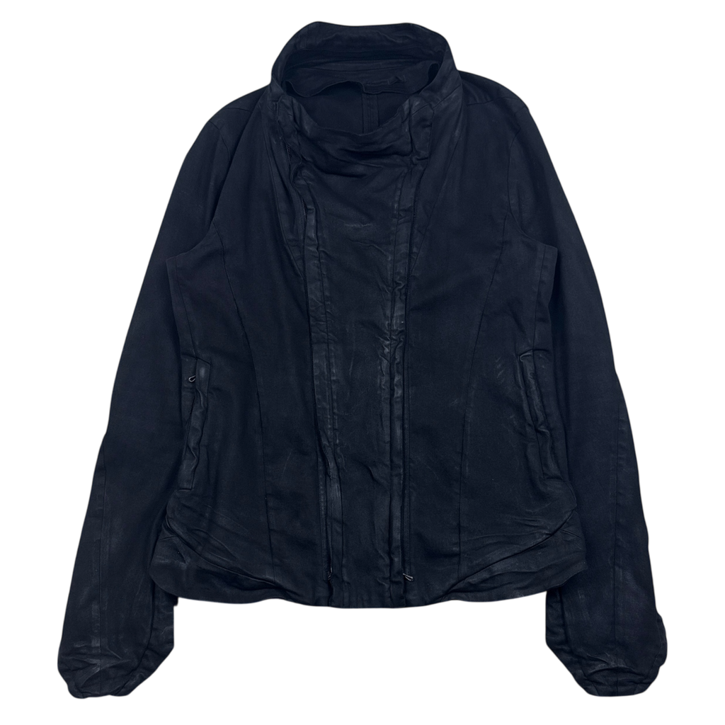 Julius SS15 Wax Denim Dual-Zip Fencing Jacket Black (Size L)