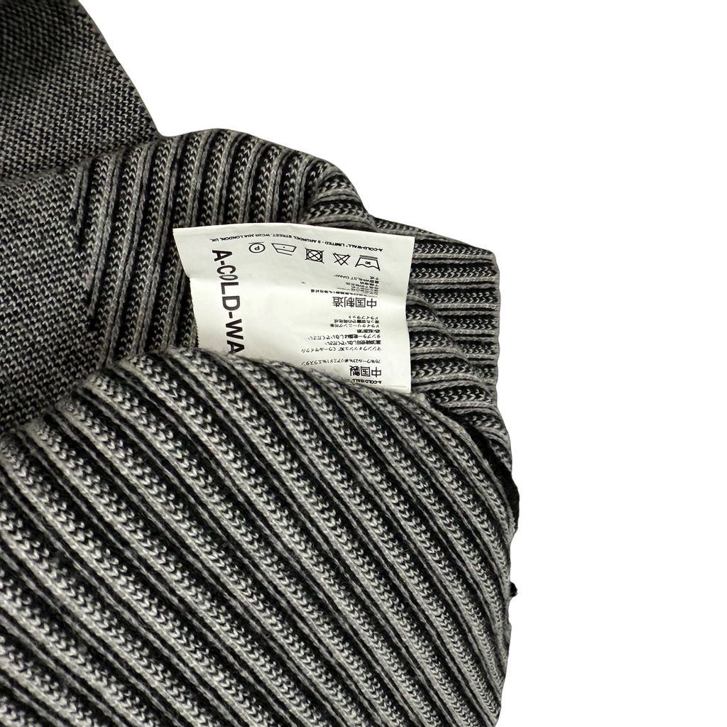 A-COLD-WALL* Block Oversized Heavyweight Wool Blend Knit Sweatshirt Grey / Black (Size M)