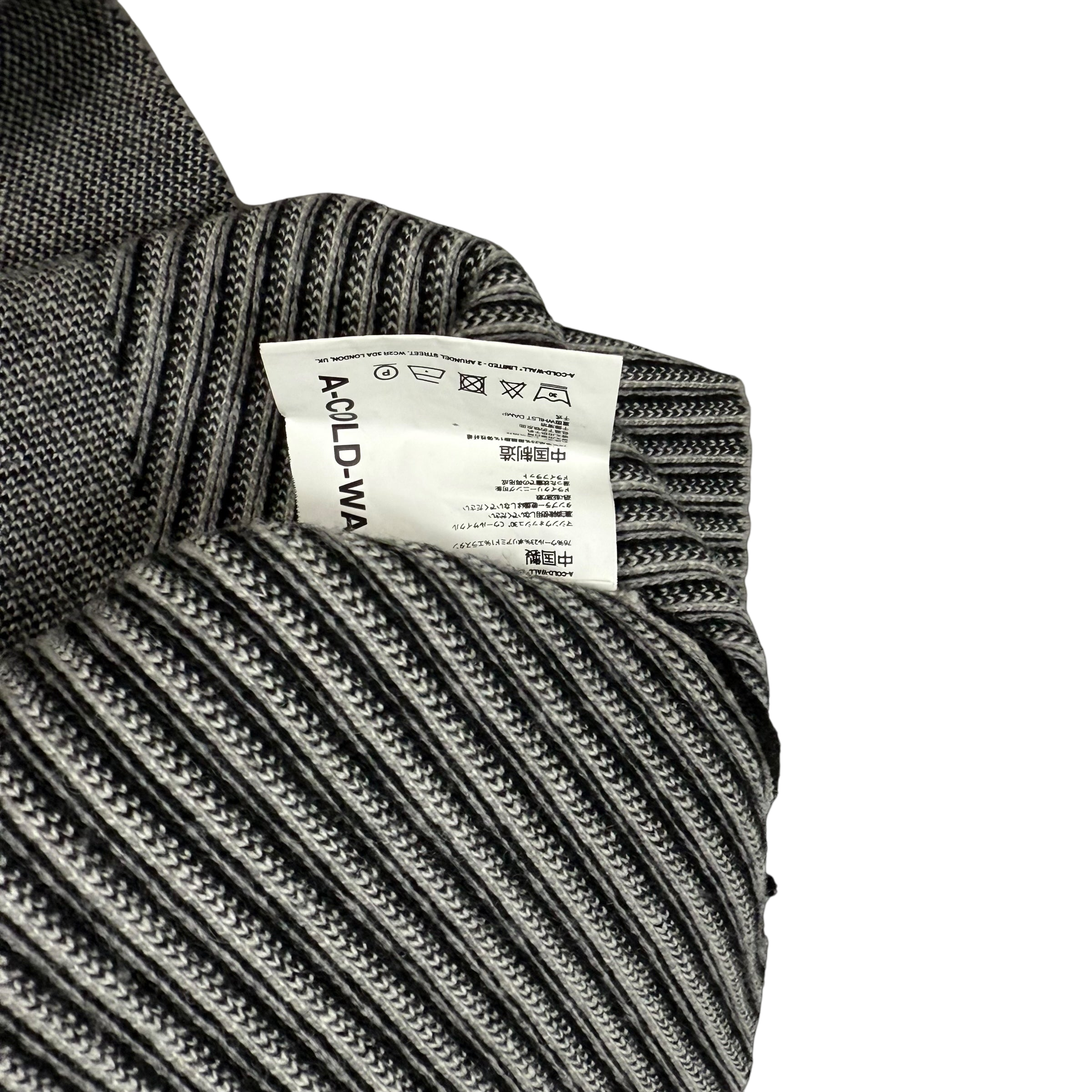 A-COLD-WALL* Block Oversized Heavyweight Wool Blend Knit Sweatshirt Grey / Black (Size M)