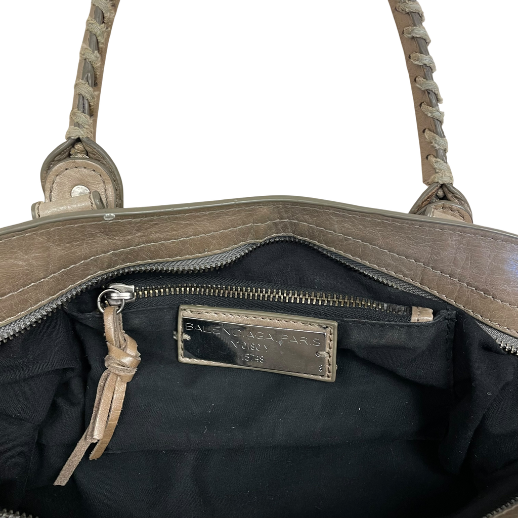 Balenciaga Leather City Bag Taupe