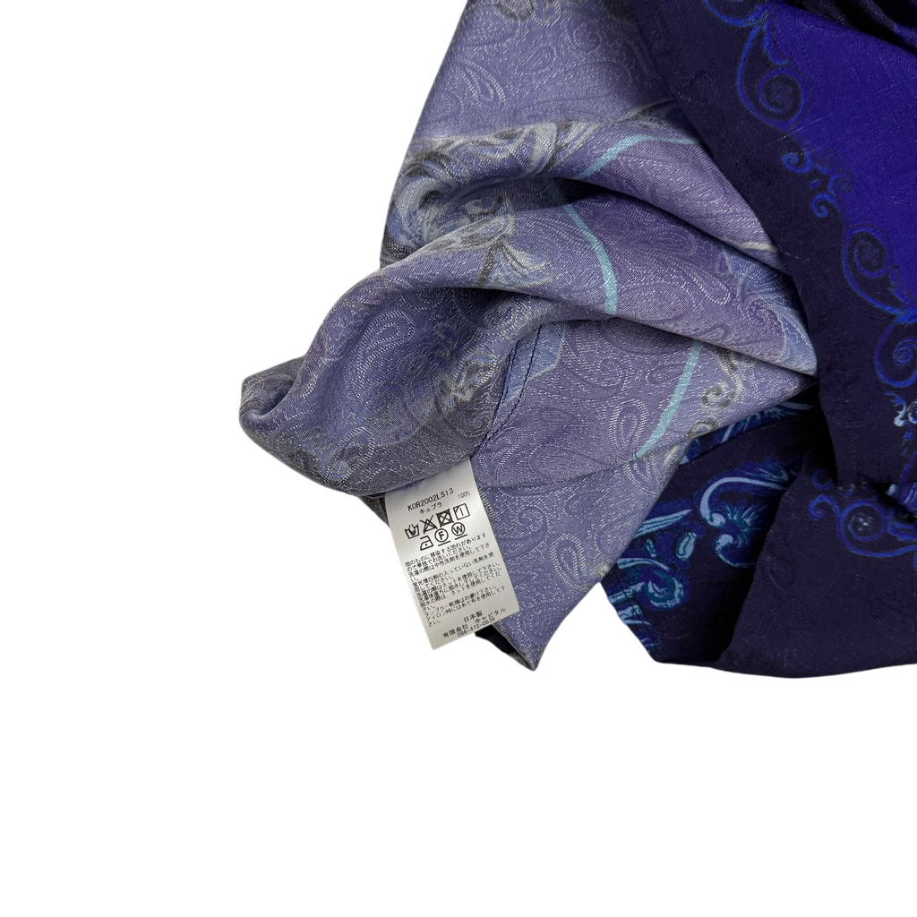 Kapital Virgin Mary Rayon Open Collar LS Shirt Purple / Blue (Size 2)