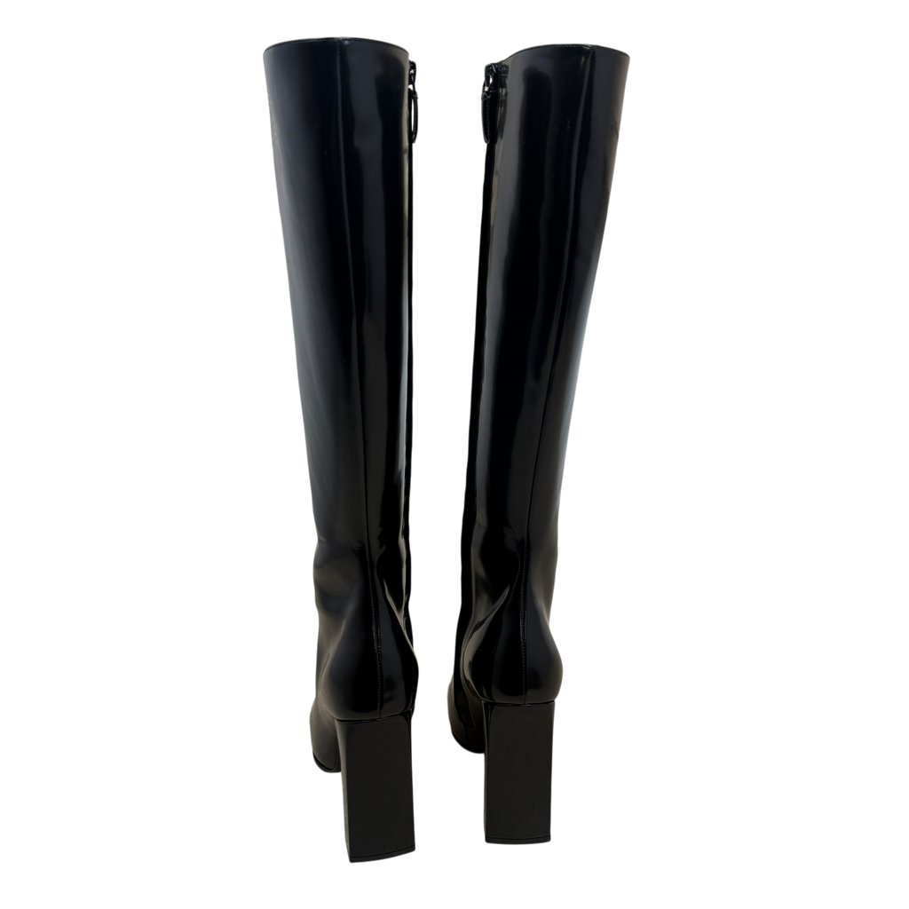Balenciaga Patent Leather Knee-High Boots Black (Size EU39.5)
