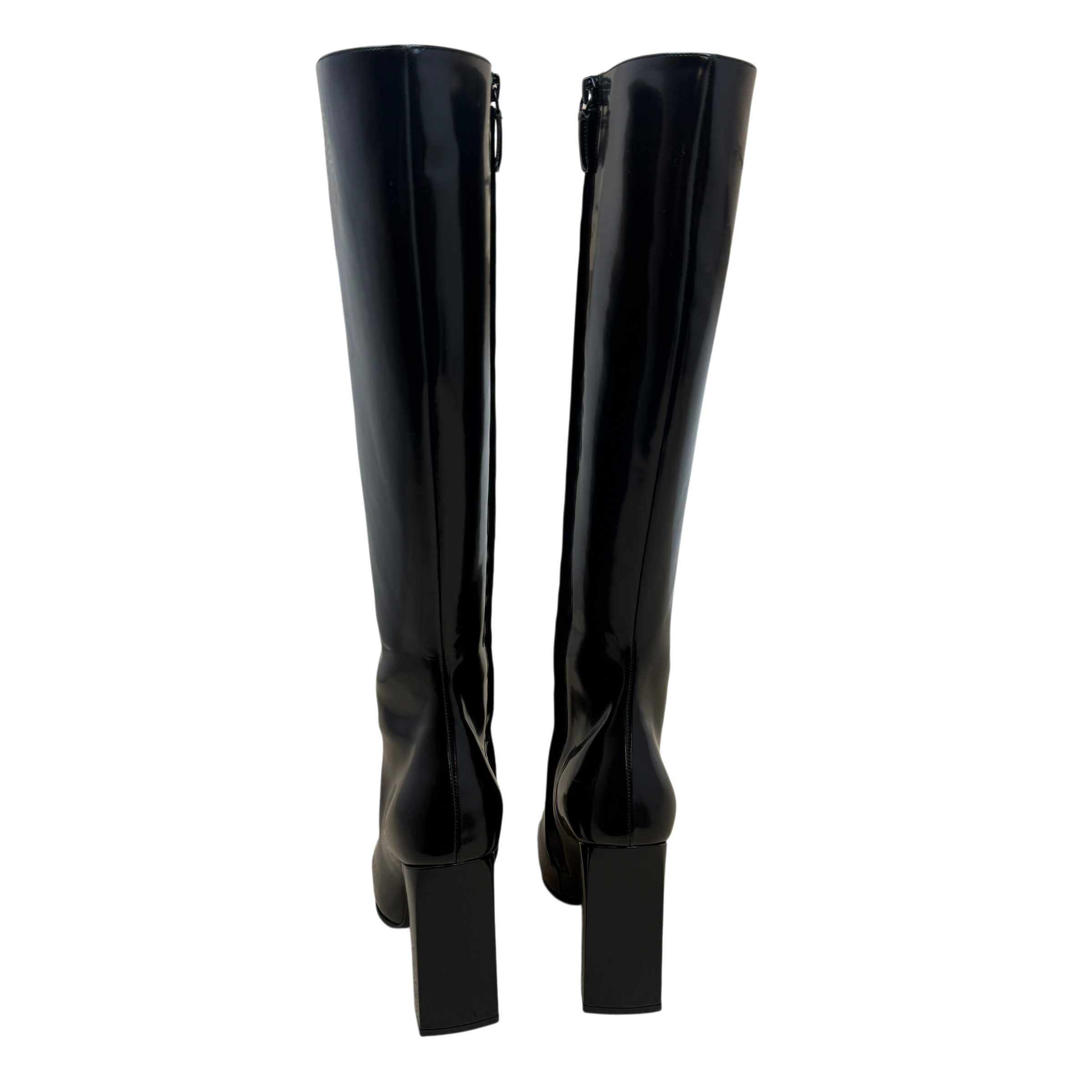 Balenciaga Patent Leather Knee-High Boots Black (Size EU39.5)