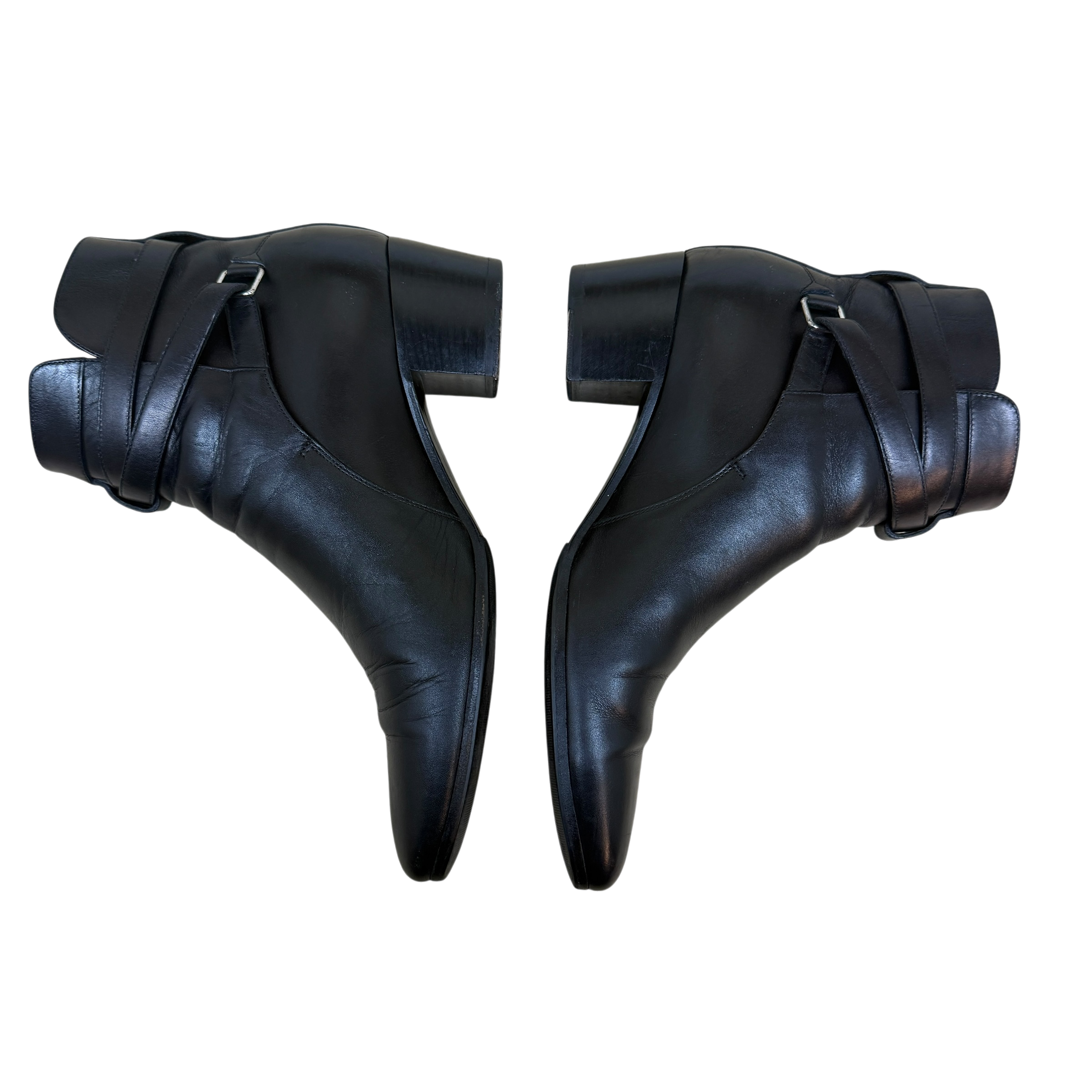 Saint Laurent Pointed Toe Leather Ankle Boots Black (Size EU39.5)
