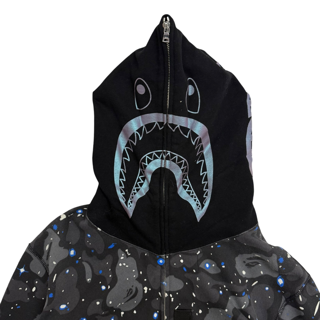 BAPE (A Bathing Ape) Space Camo Shark Hoodie Black/Grey (Fits XL)