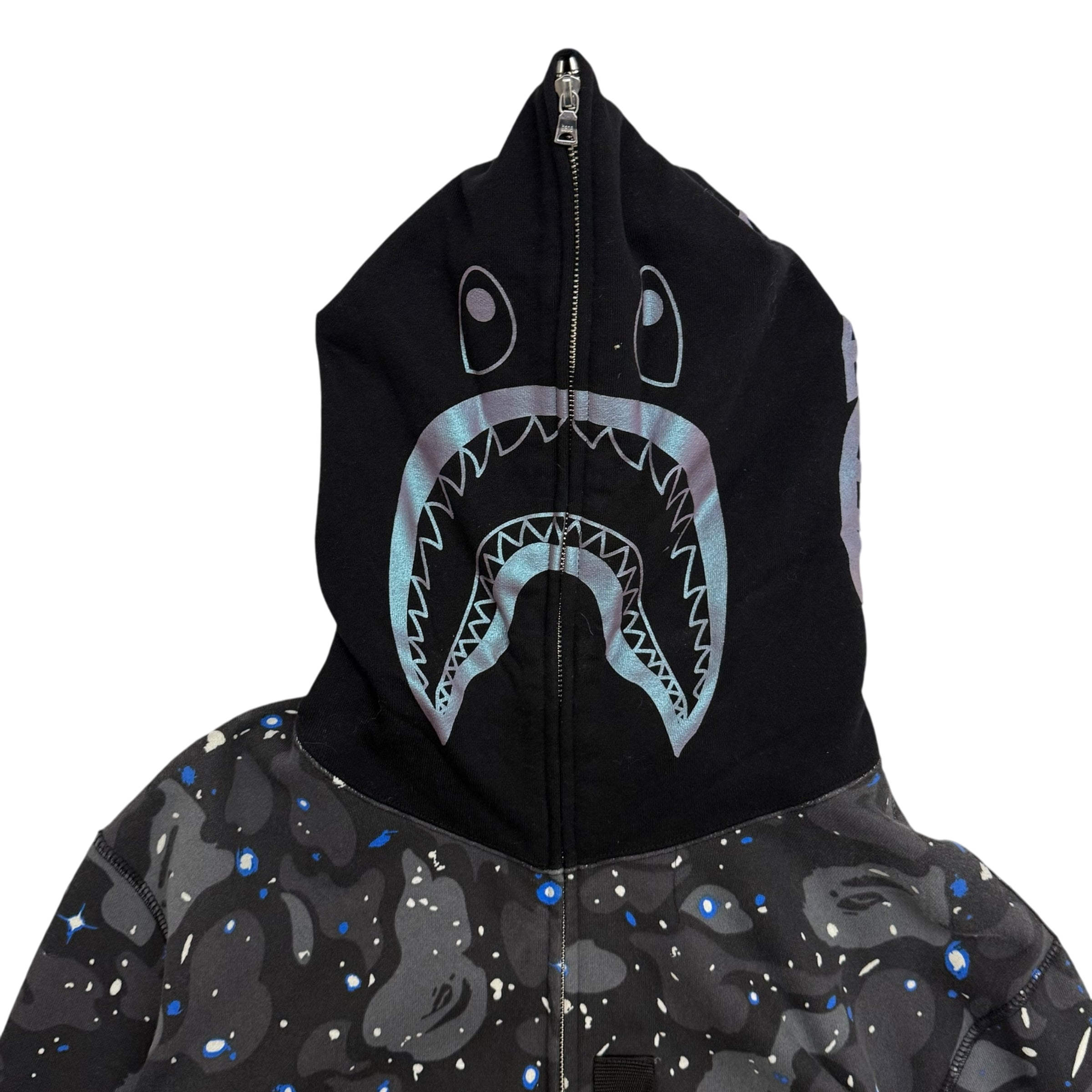 BAPE (A Bathing Ape) Space Camo Shark Hoodie Black/Grey (Fits XL)