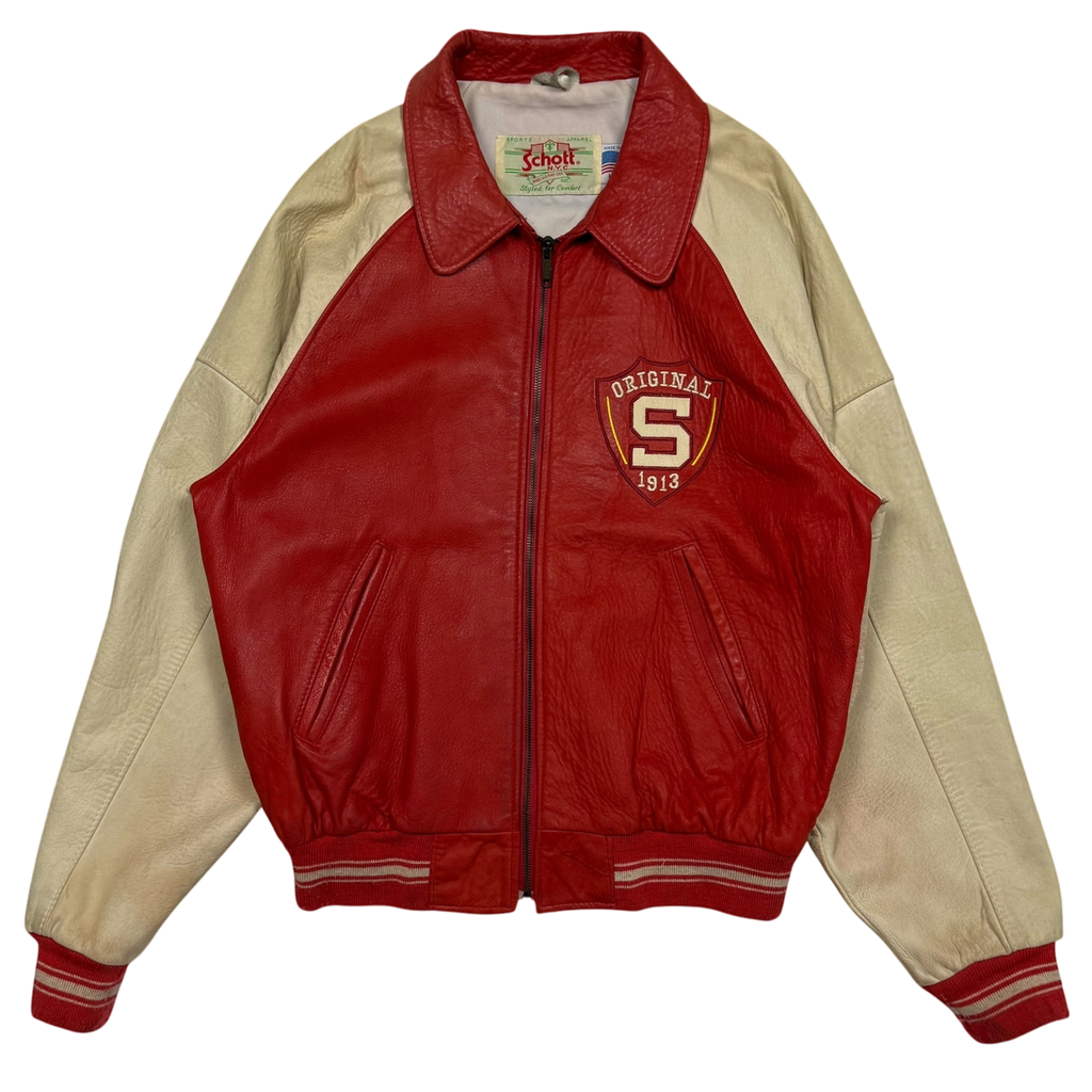 Vintage Schott NYC Leather Jacket (Made in USA) (Size M)