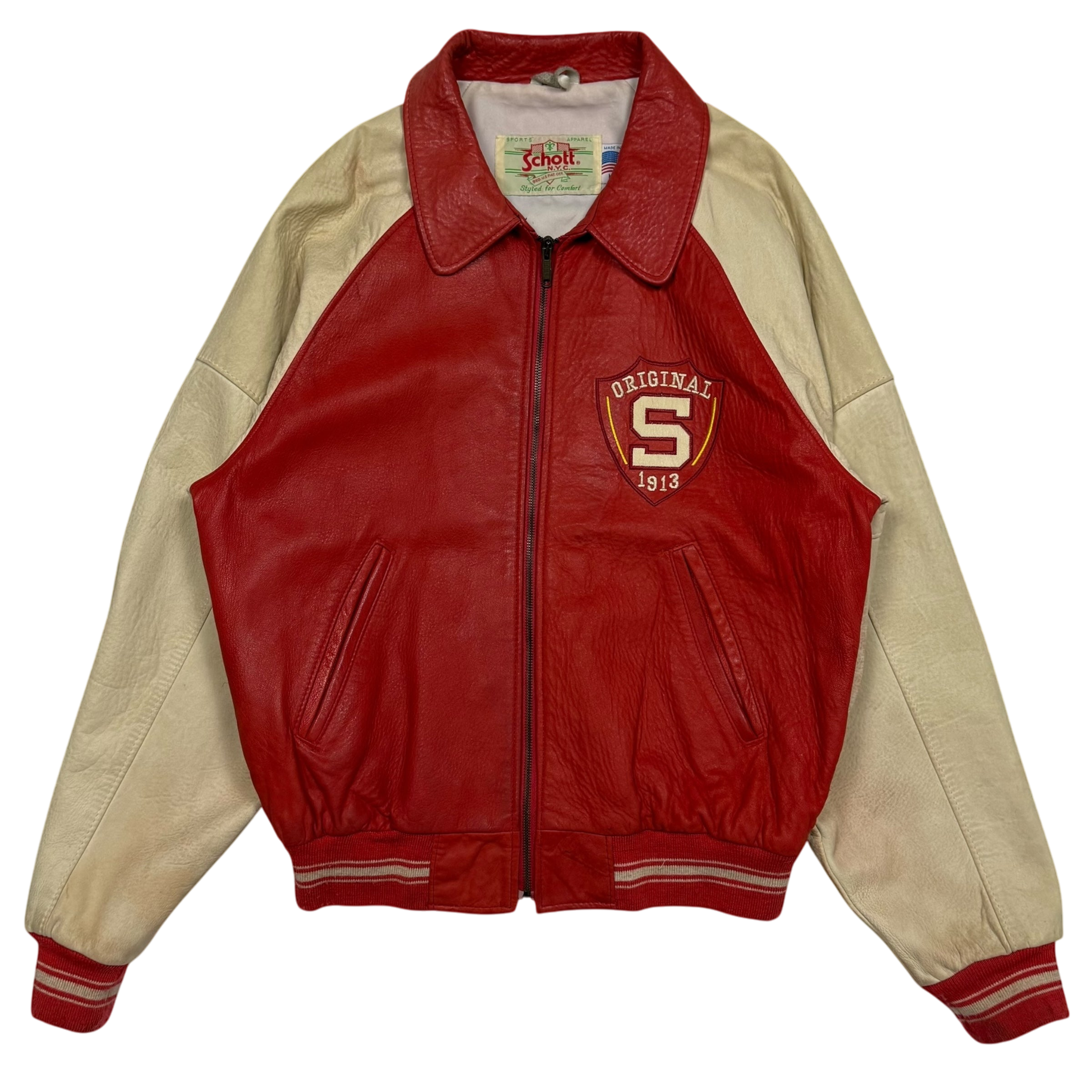 Vintage Schott NYC Leather Jacket (Made in USA) (Size M)