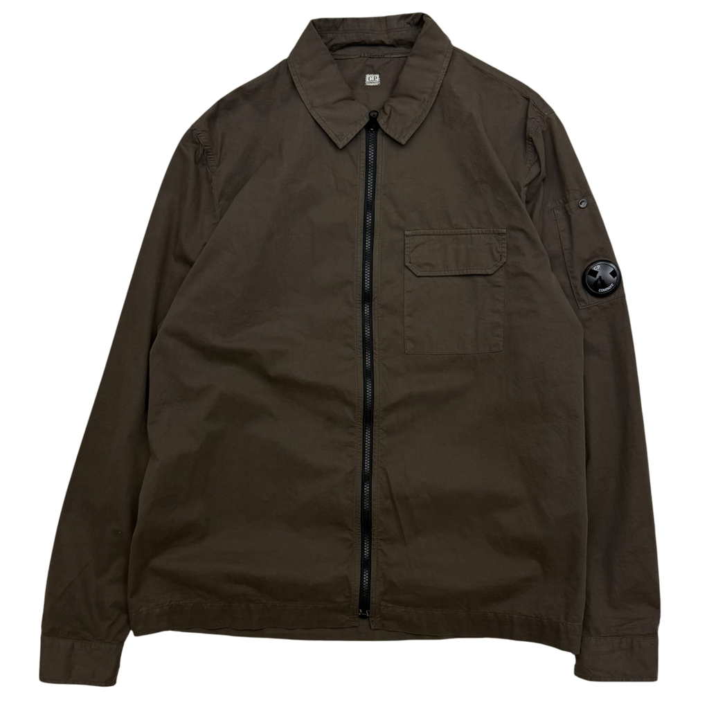 C.P. Company Gabardine Pocket Lens Overshirt Brown (Fits L-XL)