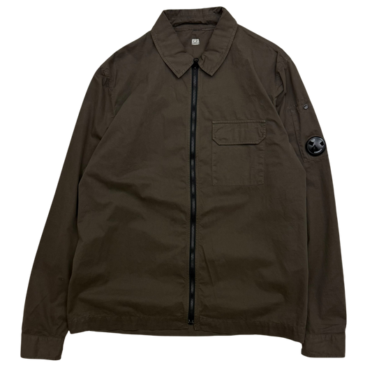 C.P. Company Gabardine Pocket Lens Overshirt Brown (Fits L-XL)