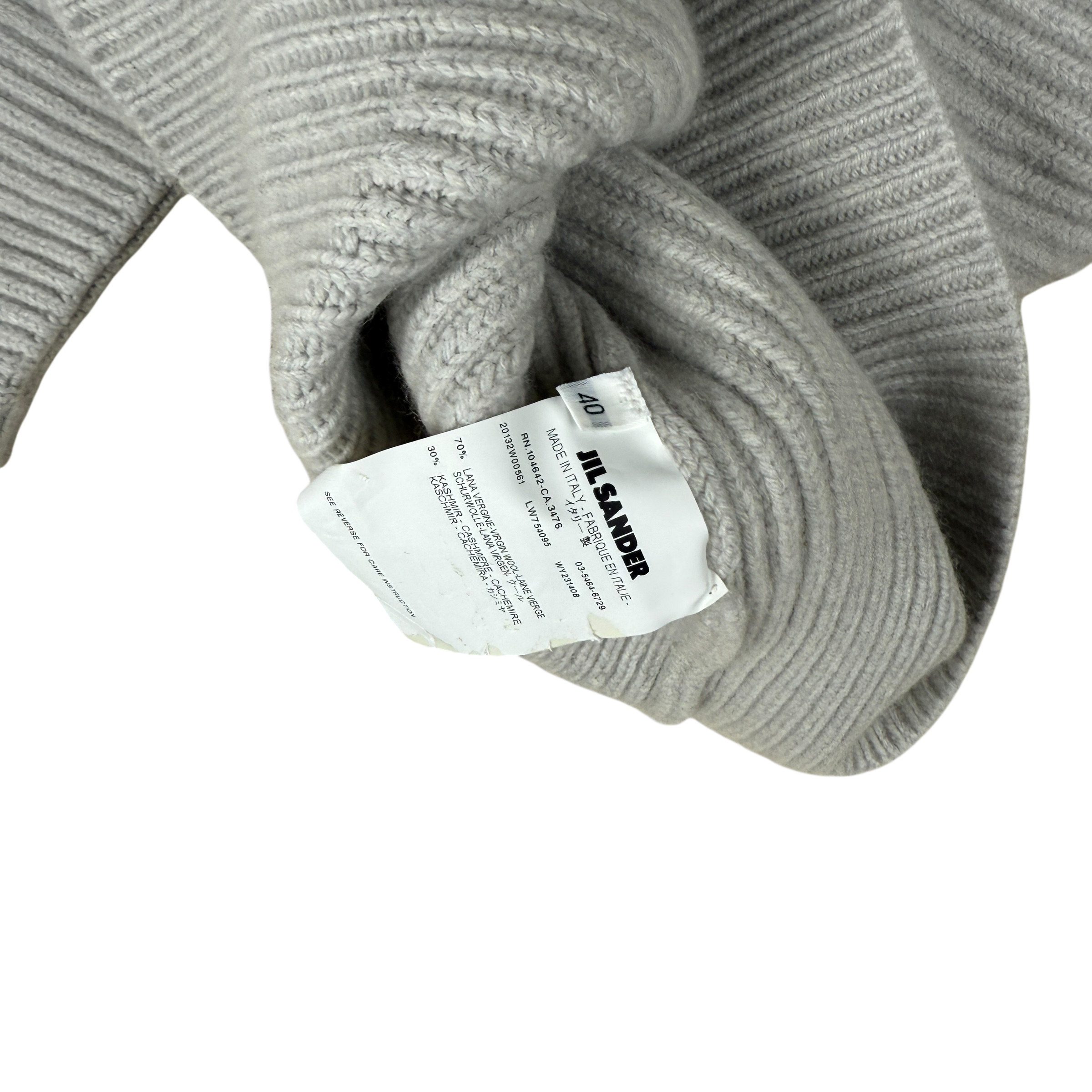 Jil Sander Wool/Cashmere Blend Knit T-Shirt Grey (Size 40)