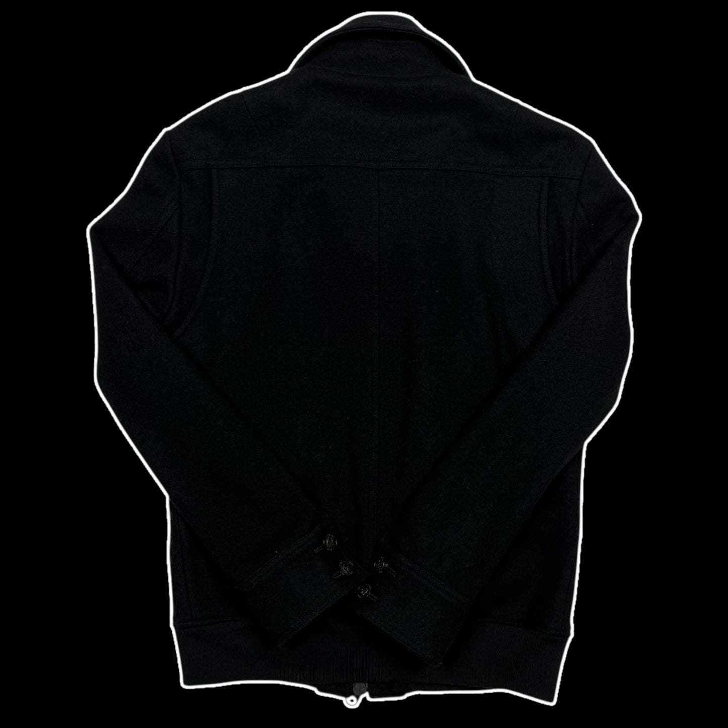 Katherine Hamnett 00s Black Wool Zip-Up Jacket (Fits M)