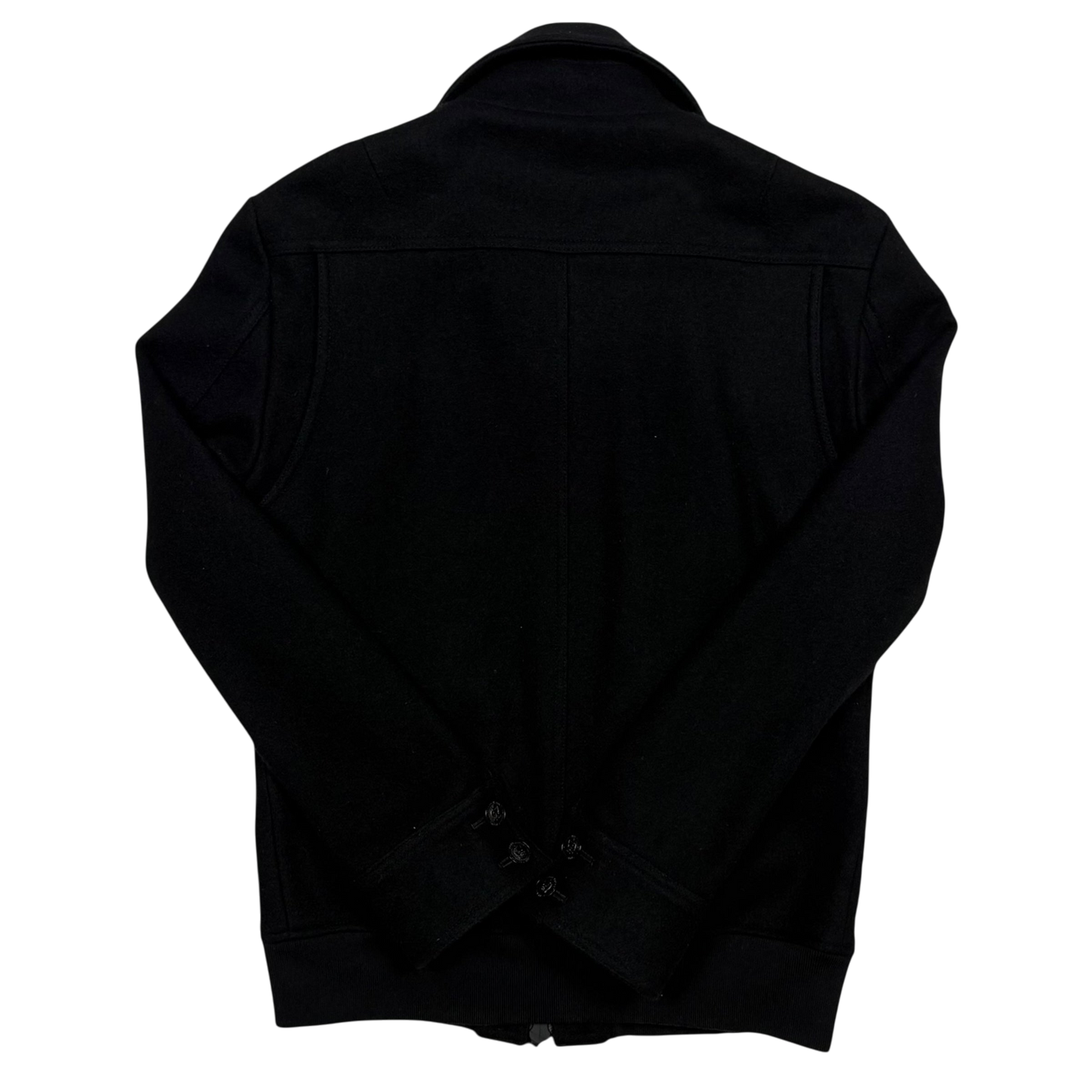Katherine Hamnett 00s Black Wool Zip-Up Jacket (Fits M)