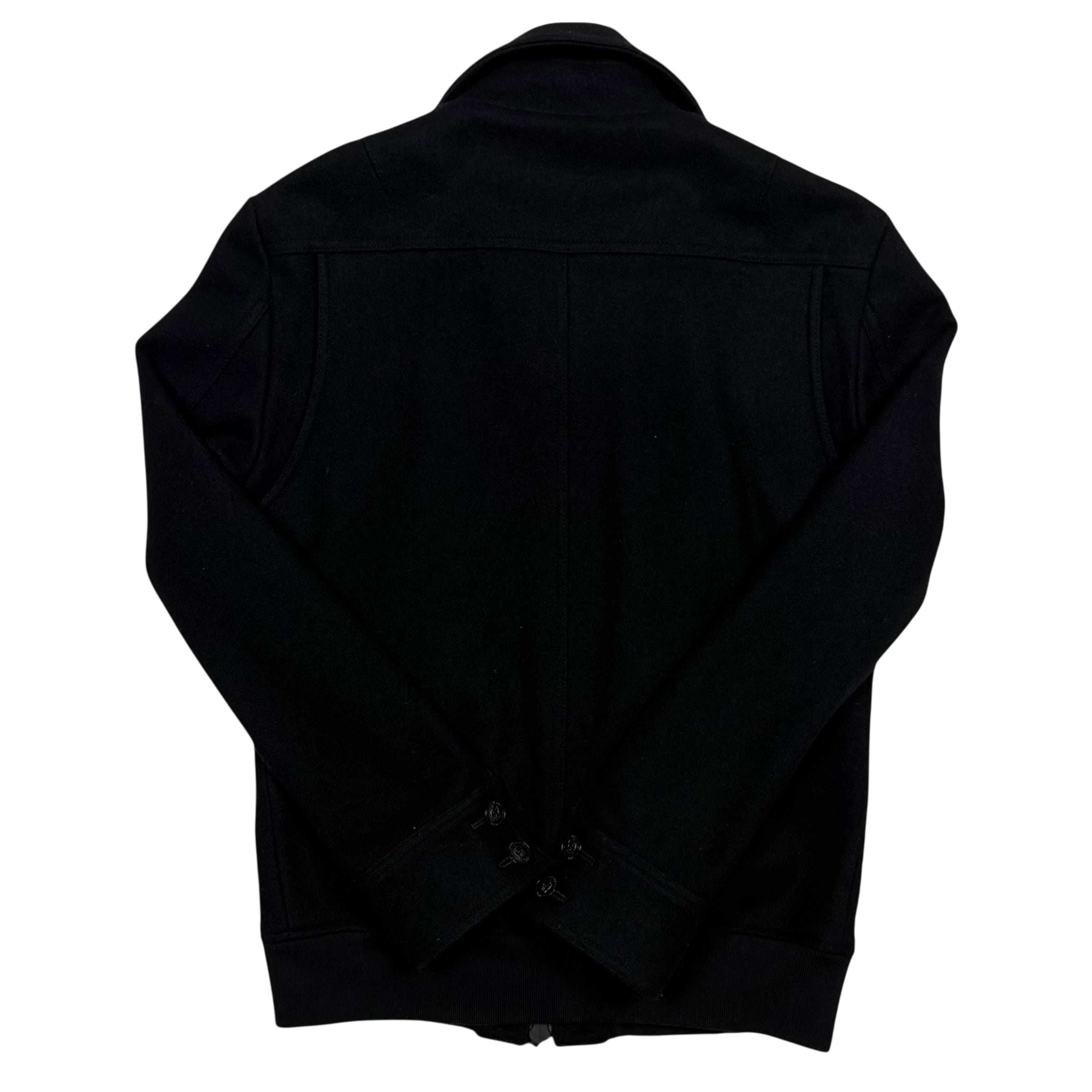 Katherine Hamnett 00s Black Wool Zip-Up Jacket (Fits M)
