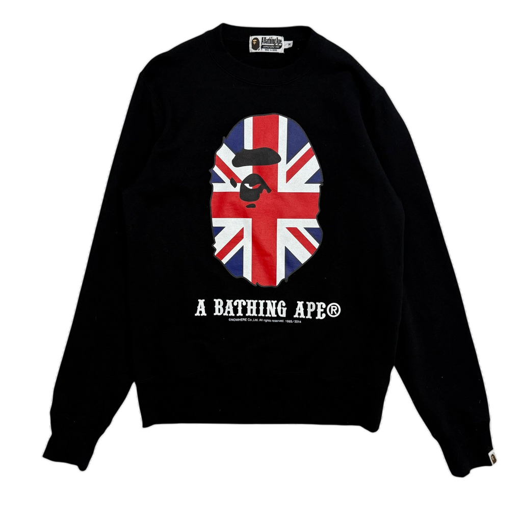 BAPE (A Bathing Ape) 2014 Union Jack Ape Sweatshirt Black (Fits S-M)