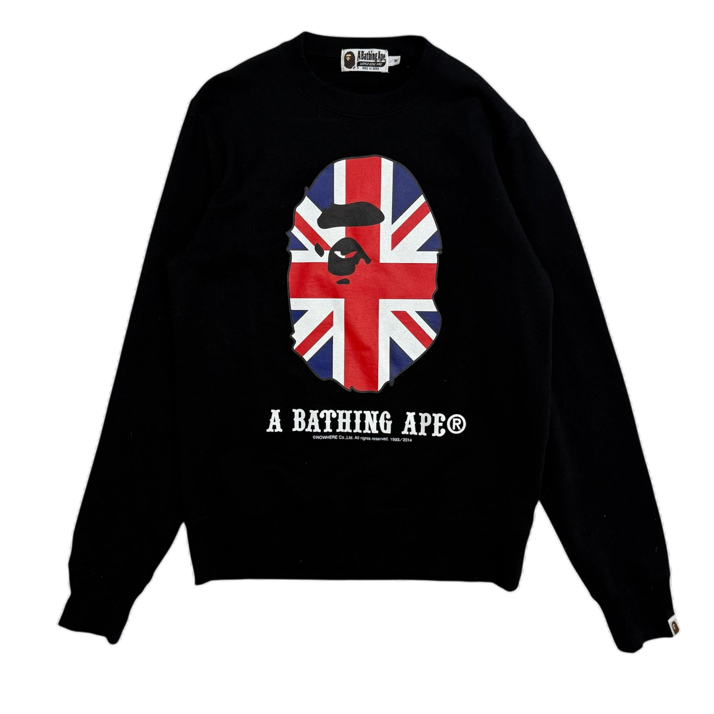 BAPE (A Bathing Ape) 2014 Union Jack Ape Sweatshirt Black (Fits S-M)