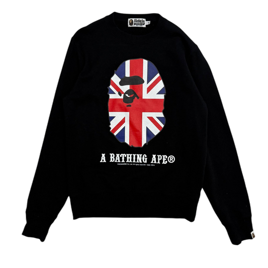 BAPE (A Bathing Ape) 2014 Union Jack Ape Sweatshirt Black (Fits S-M)