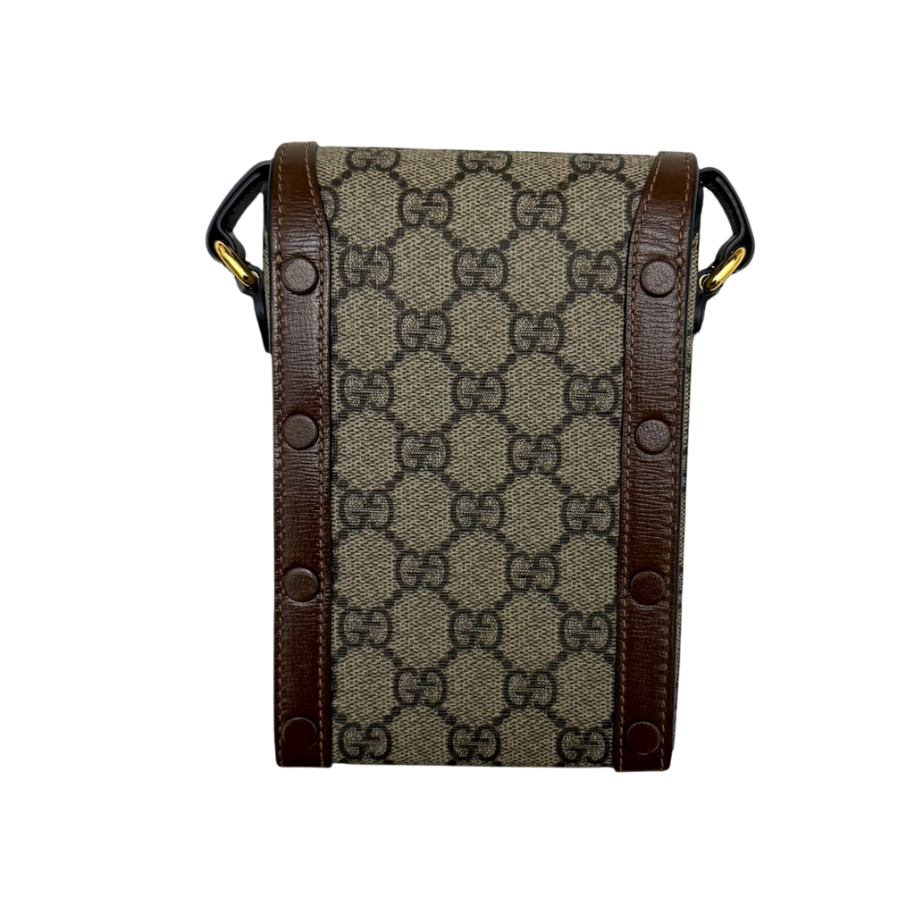 Gucci Horsebit 1955 Mini Leather Shoulder Bag Beige/Brown