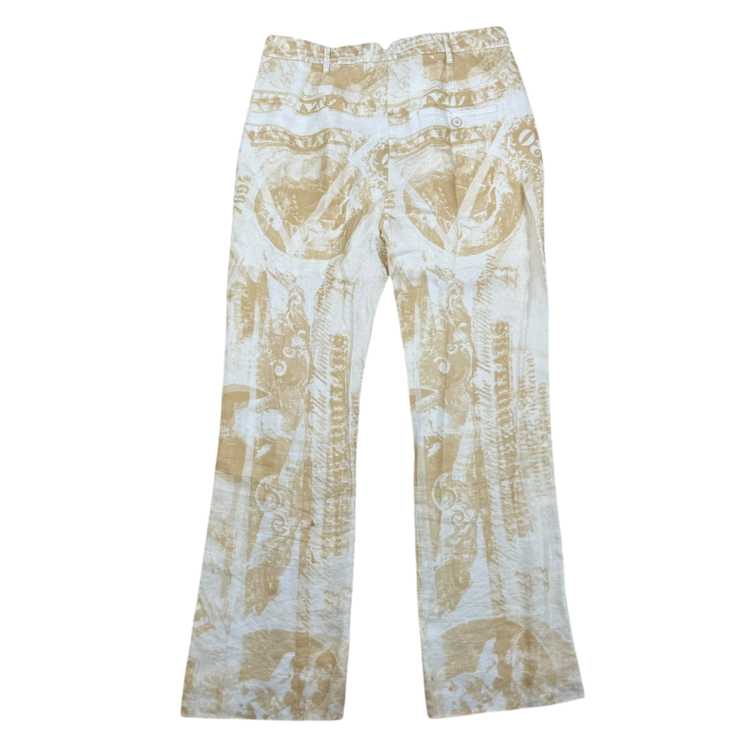 Acne Studios SS13 Karma Currency Linen Blend Pants Yellow/White (Size 36)