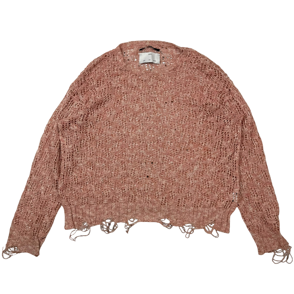 Song for the Mute 22.1 Avenue D’ivery Oversized Distressed Sweatshirt Orange / White (fits L-XL)