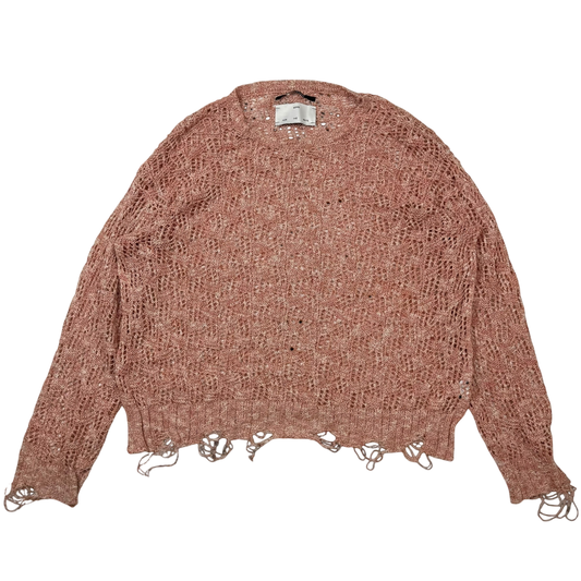 Song for the Mute 22.1 Avenue D’ivery Oversized Distressed Sweatshirt Orange / White (fits L-XL)