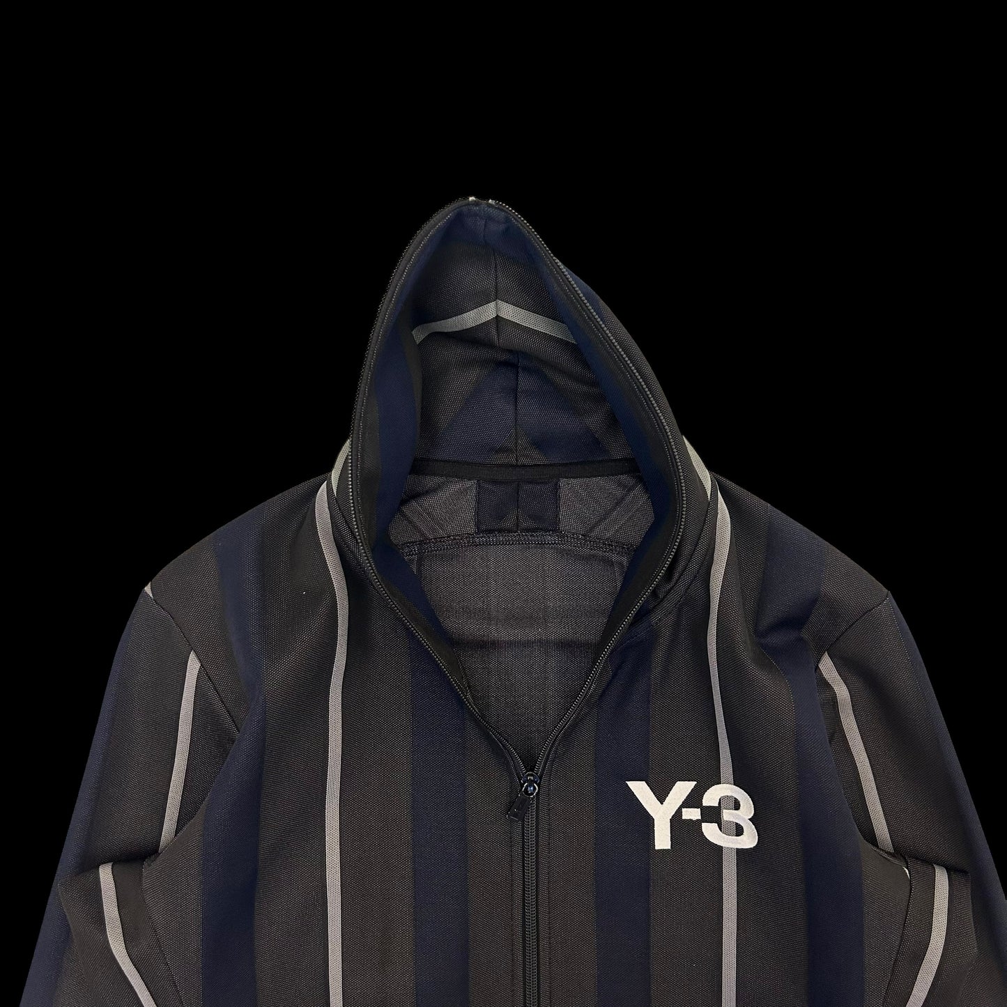 Y-3 Logo Stripe Track Jacket Charcoal/Navy/White (Fits S-M)